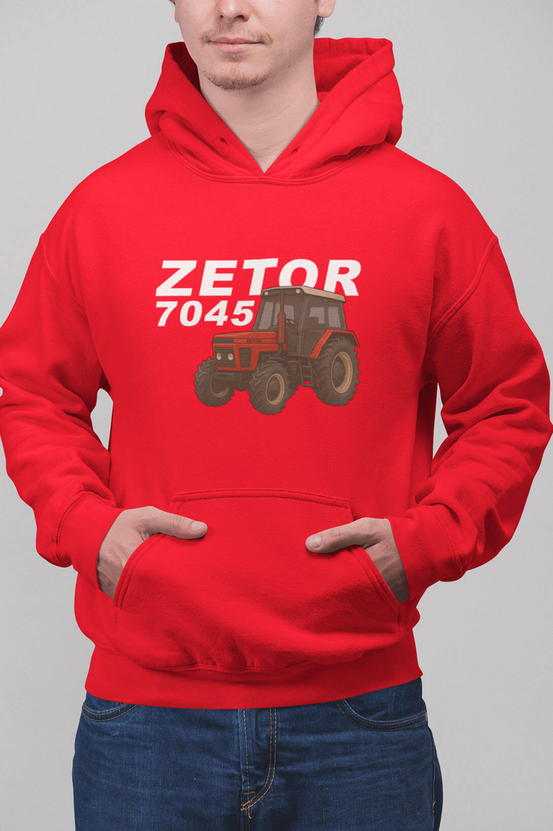 Pánská mikina Zetor 7045 Barva: Červená, Velikost: S