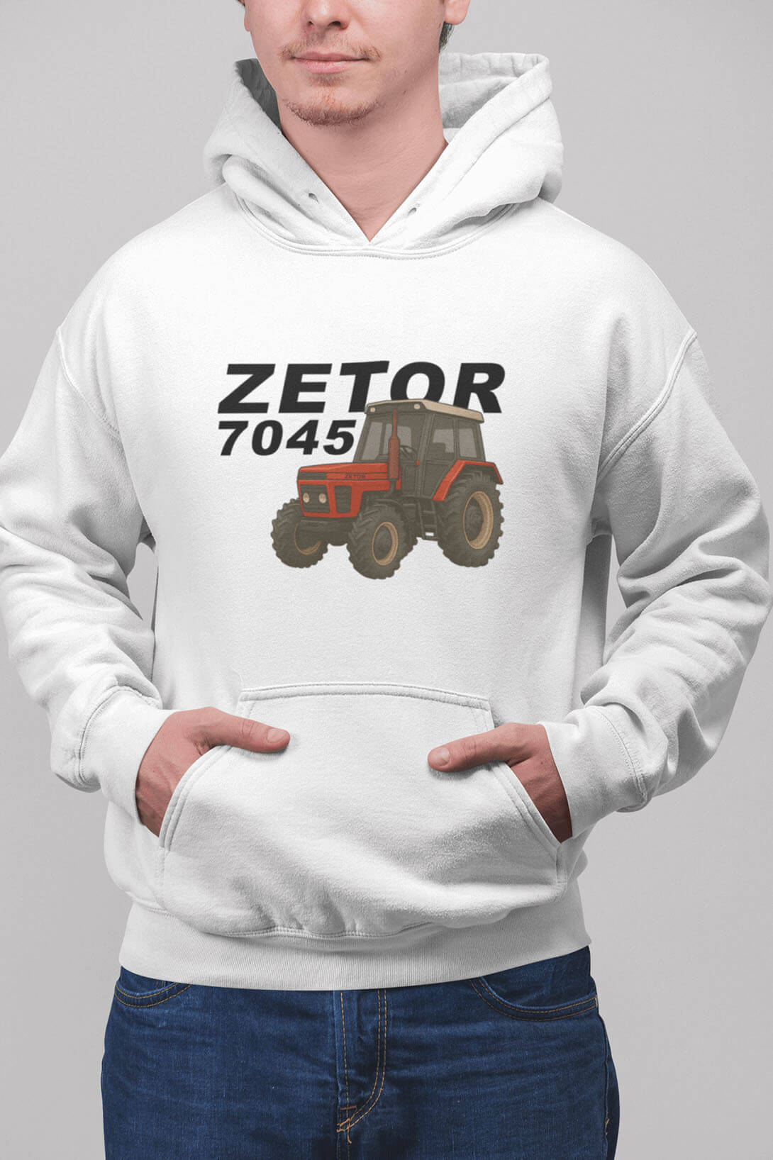Pánská mikina Zetor 7045 Barva: Bíla, Velikost: L