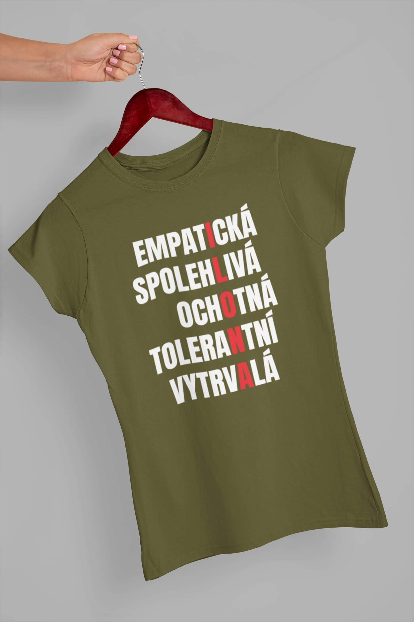 Dámské tričko Charakteristika Ilona Barva: Khaki