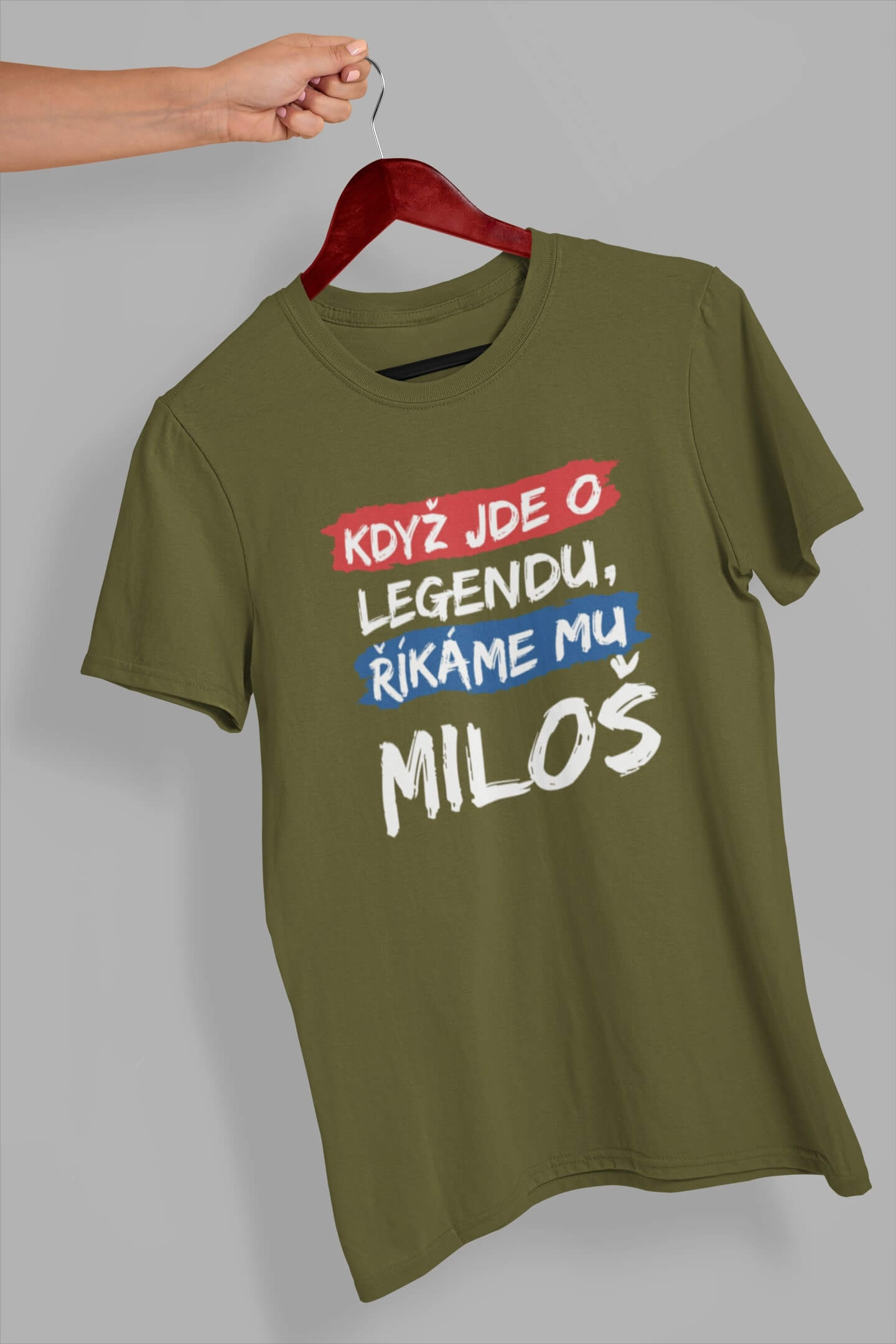 Pánské tričko Miloš Barva: Khaki
