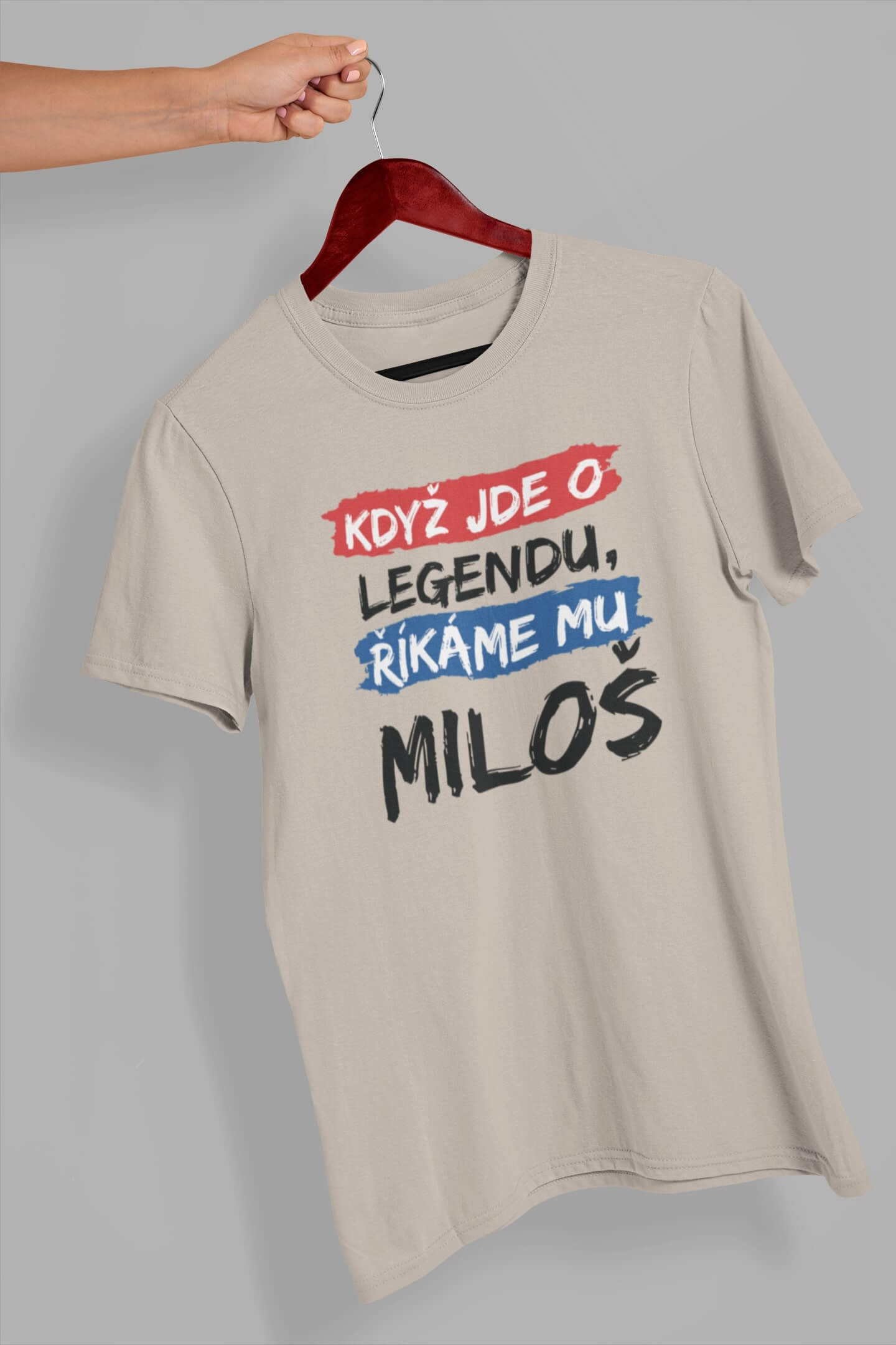 Pánské tričko Miloš Barva: Ledově šedá