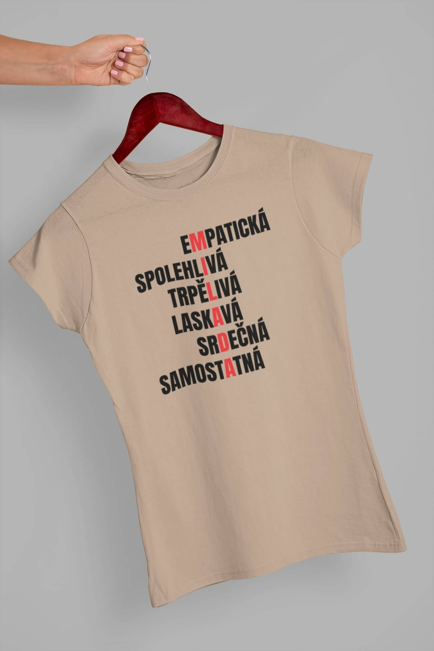 Dámské tričko Charakteristika Milada Barva: Písková, Velikost: XS