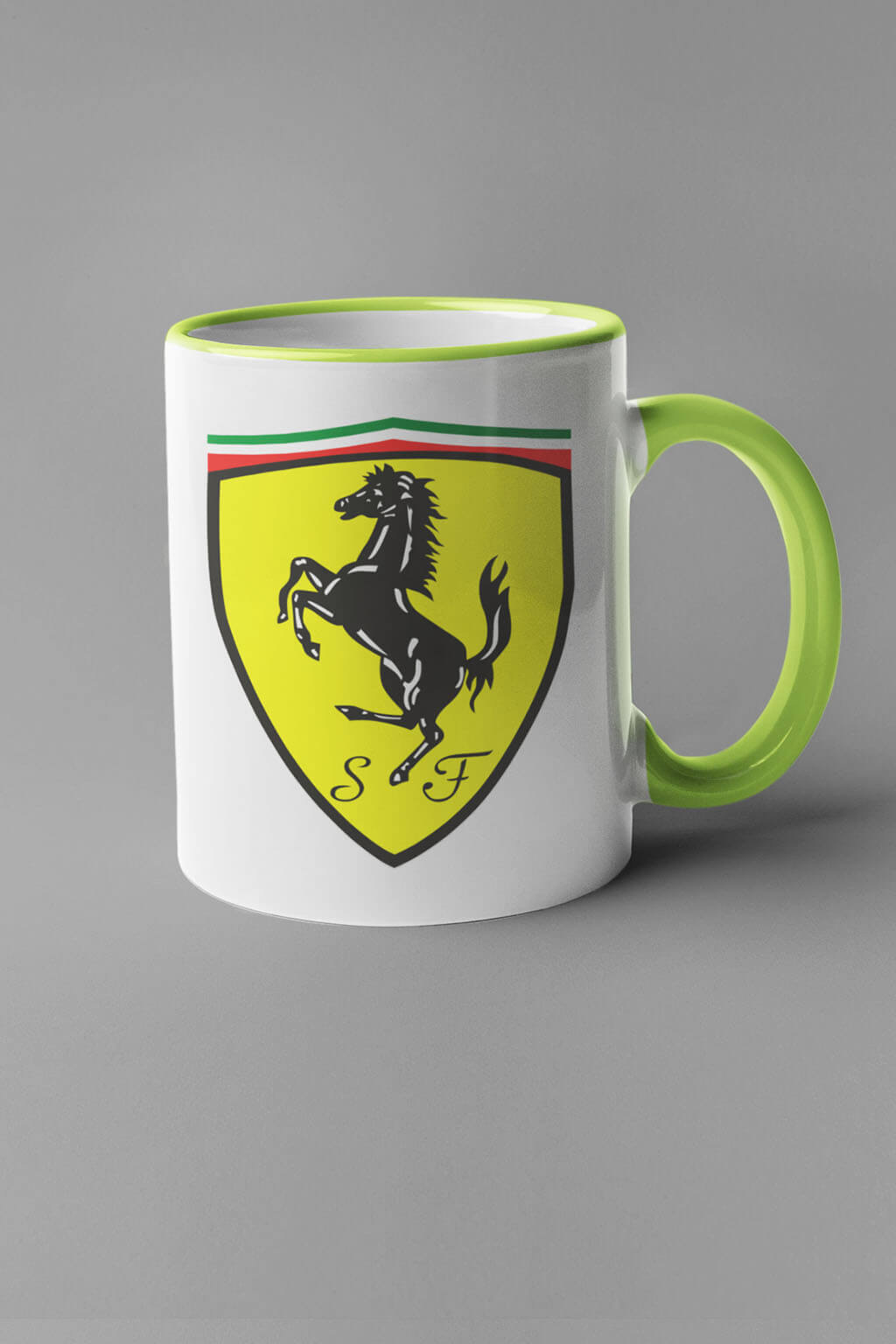 Levně Hrnek s logem auta Ferrari Barva: Zelená