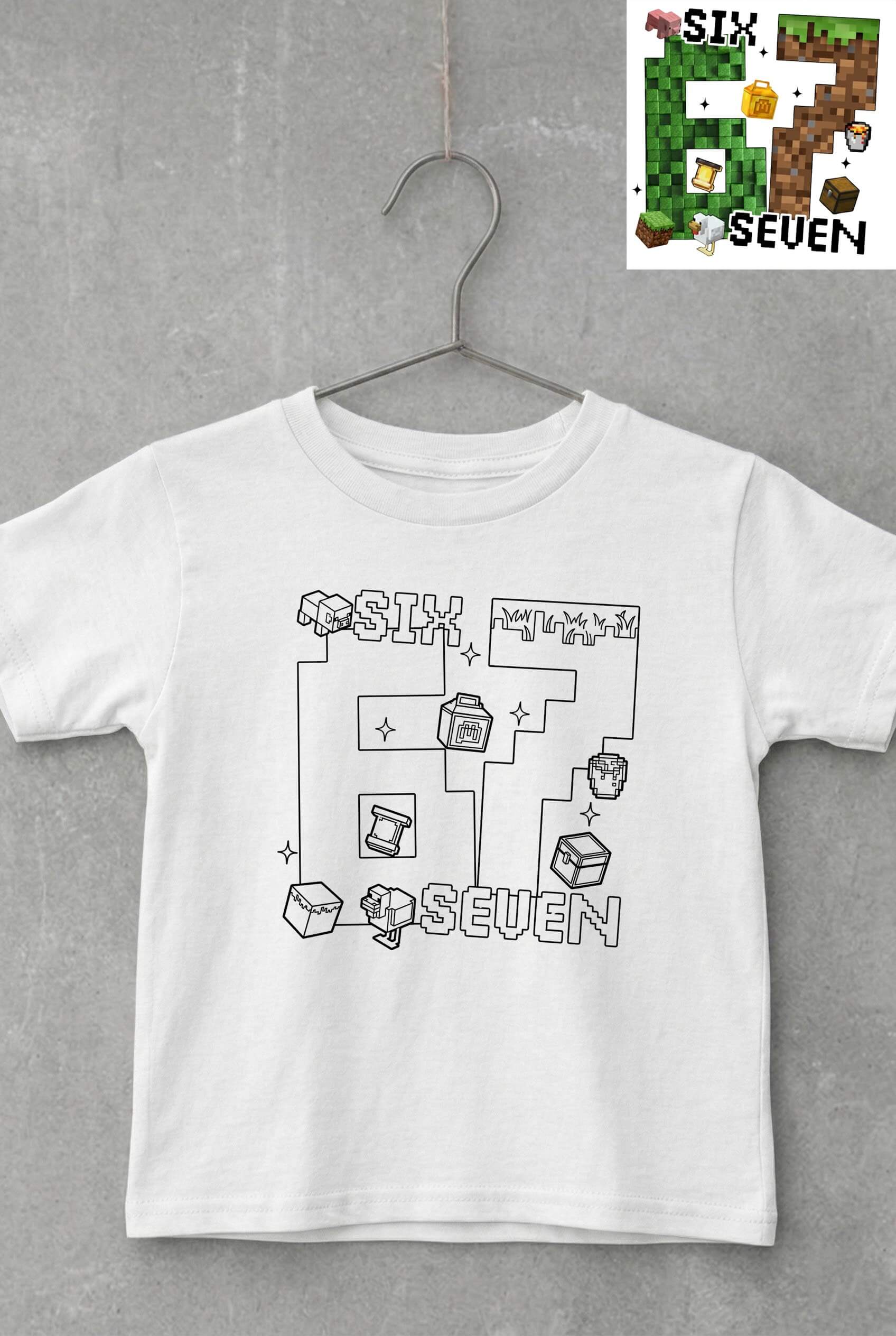 Dětské vymalovávací tričko Six seven