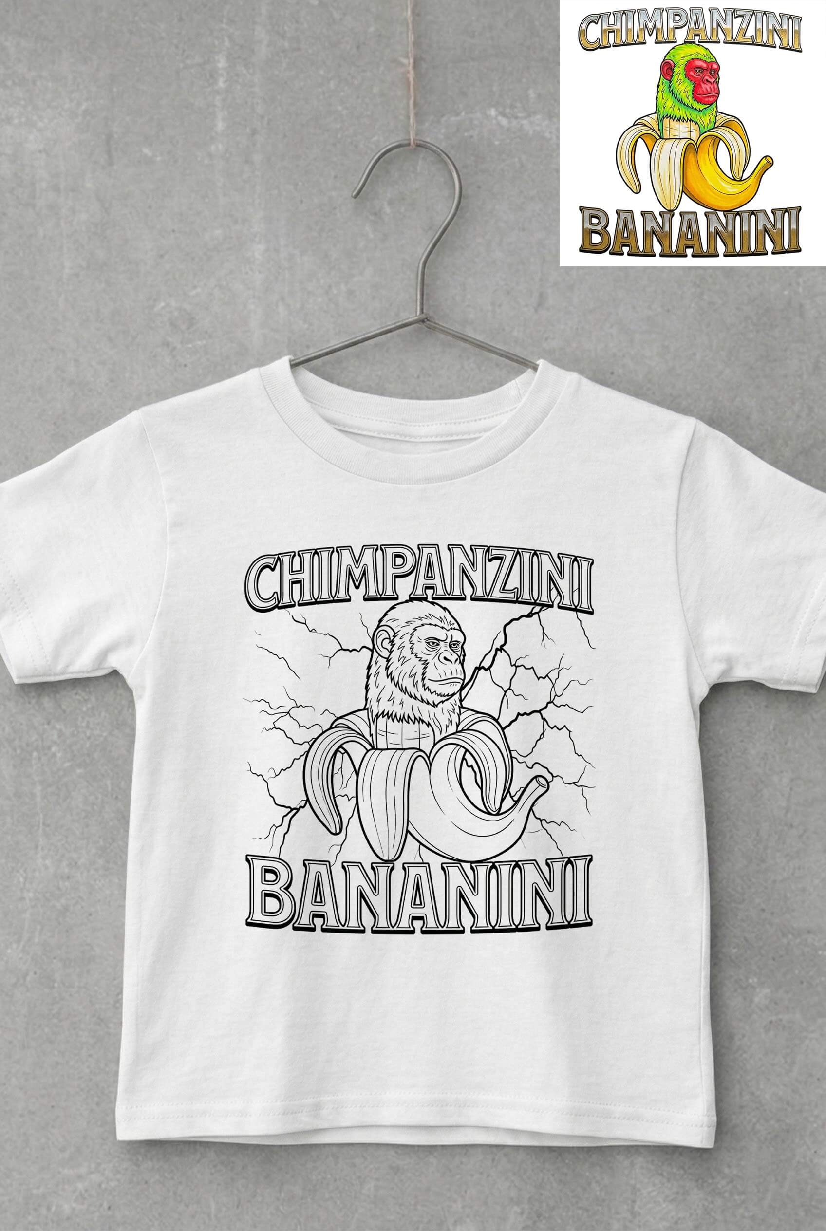 Dětské vymalovávací tričko Chimpanzini Bananini