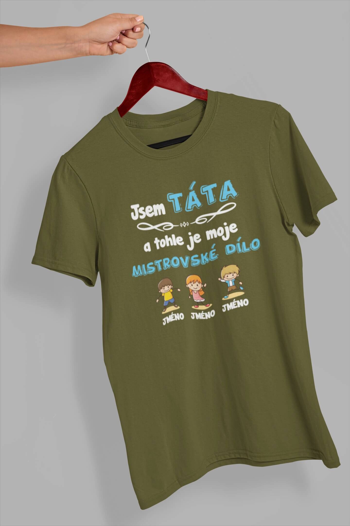 Pánské tričko Tátovo mistrovské dí Barva: Khaki