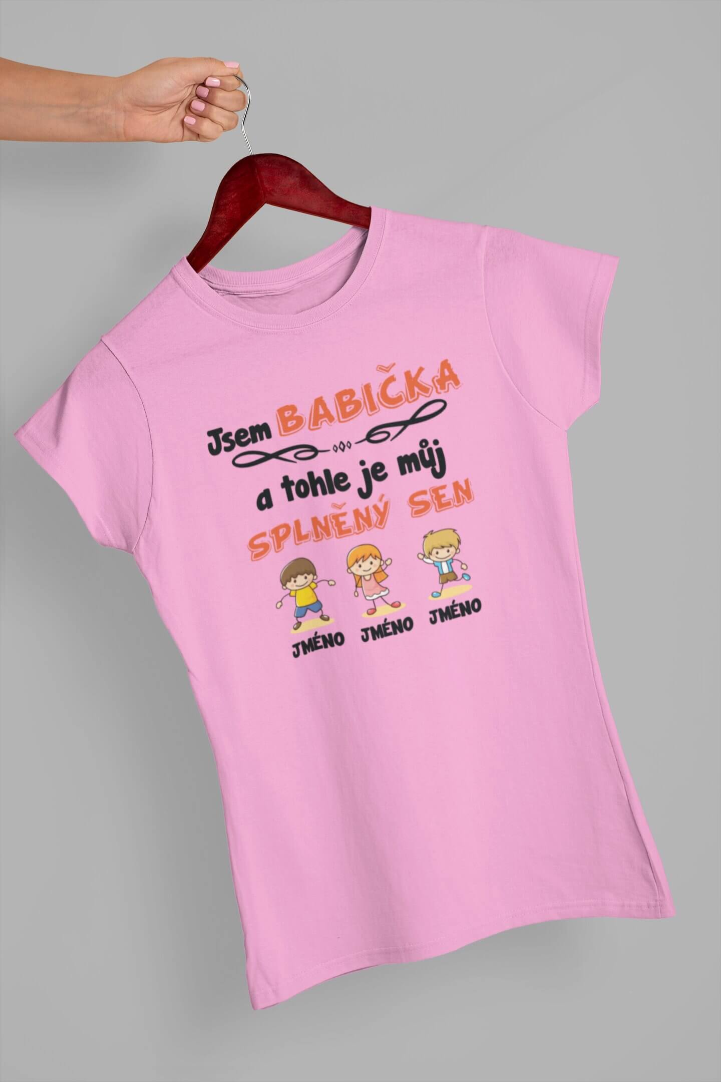 Dámské tričko Babiččin splněný sen Barva: Ružová