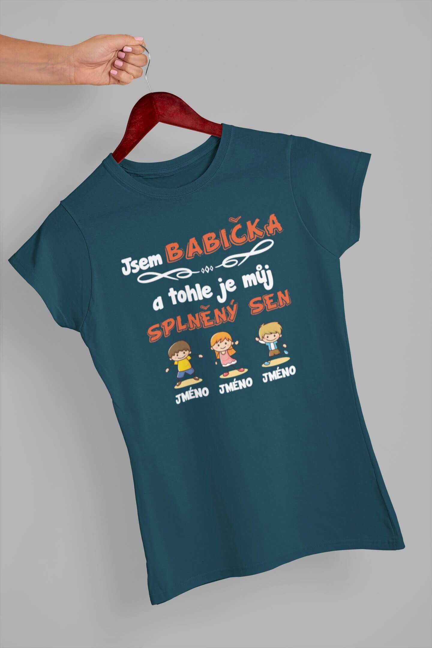 Dámské tričko Babiččin splněný sen Barva: Petrolejová modrá