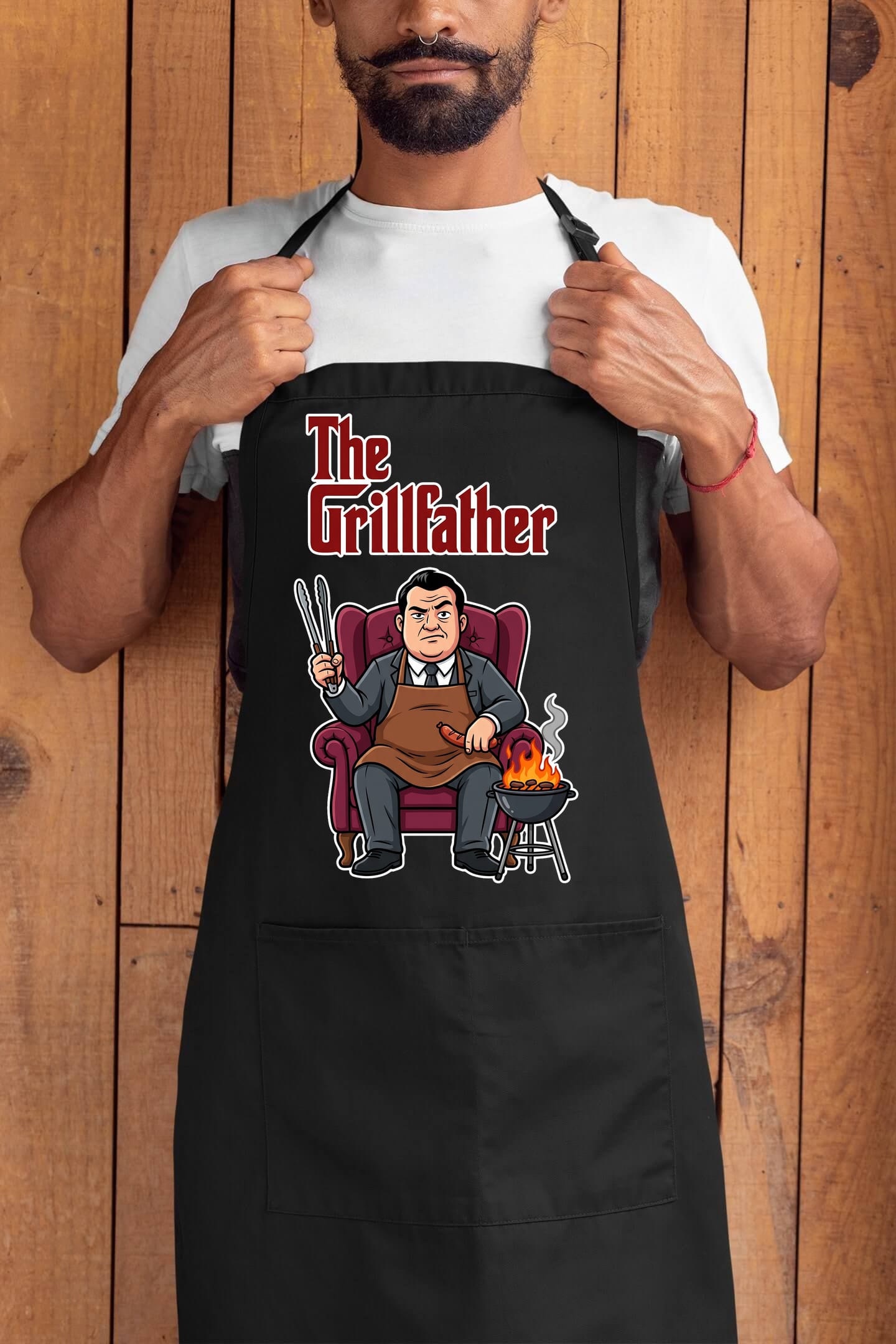 MMO Zástěra - Grill Father Barva: Černá