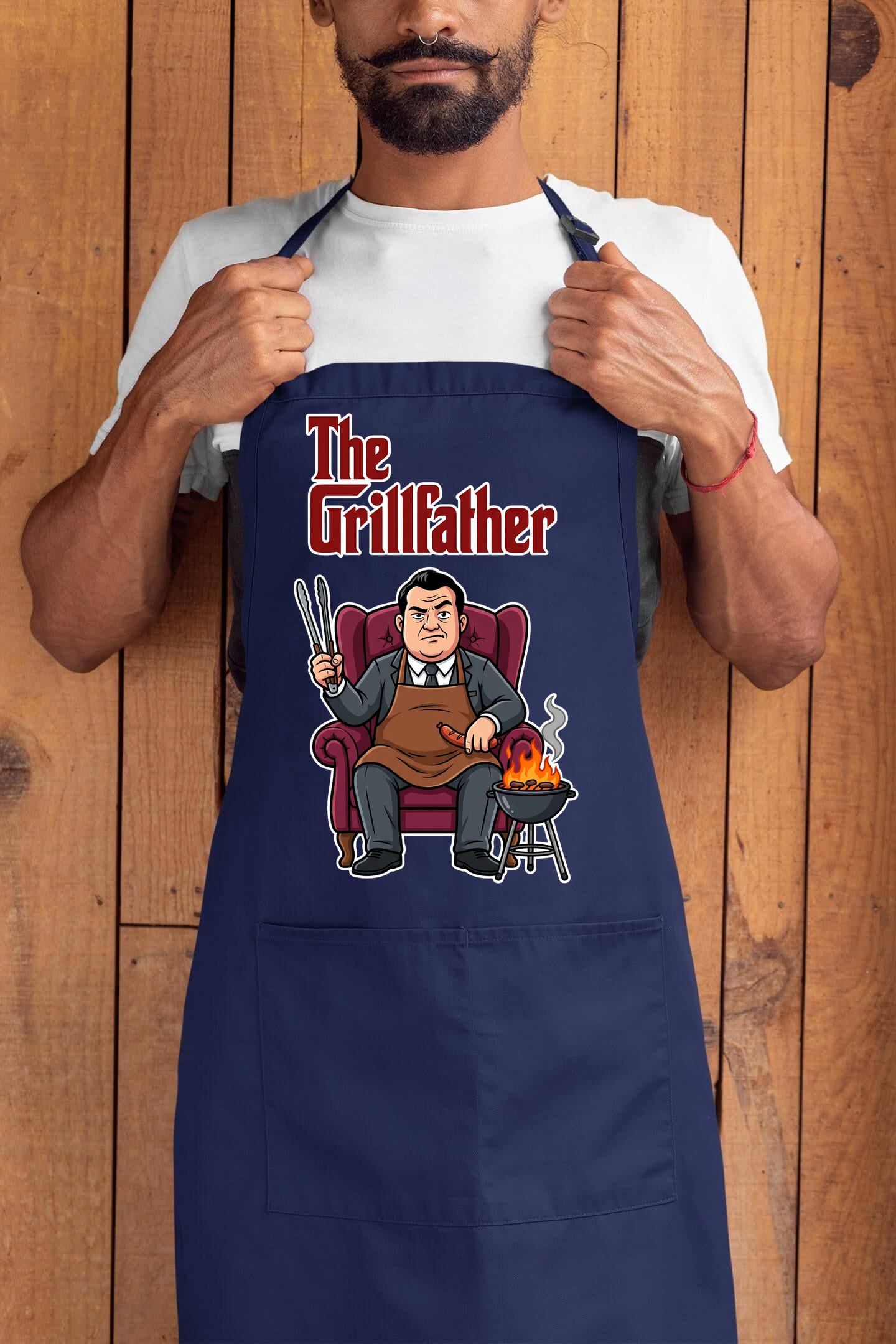 MMO Zástěra - Grill Father Barva: Královská modrá