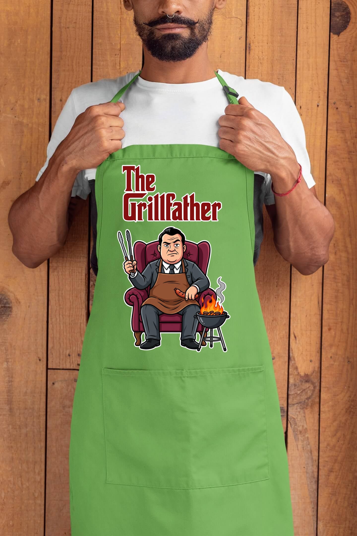 MMO Zástěra - Grill Father Barva: Zelená