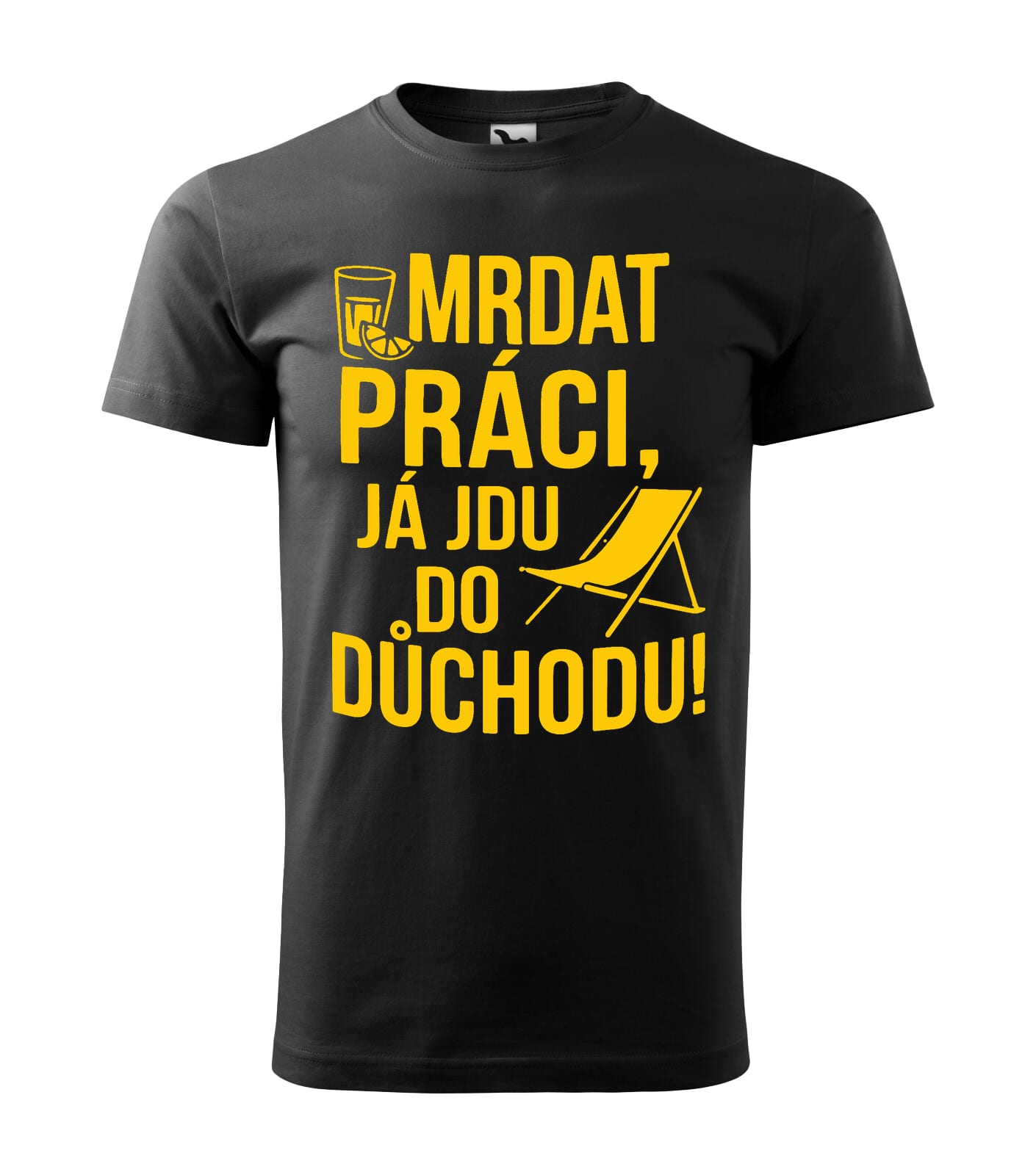 Pánske tričko Mrdat práci, já jdu do důchodu Velikost: 2XL, Barva: Černá