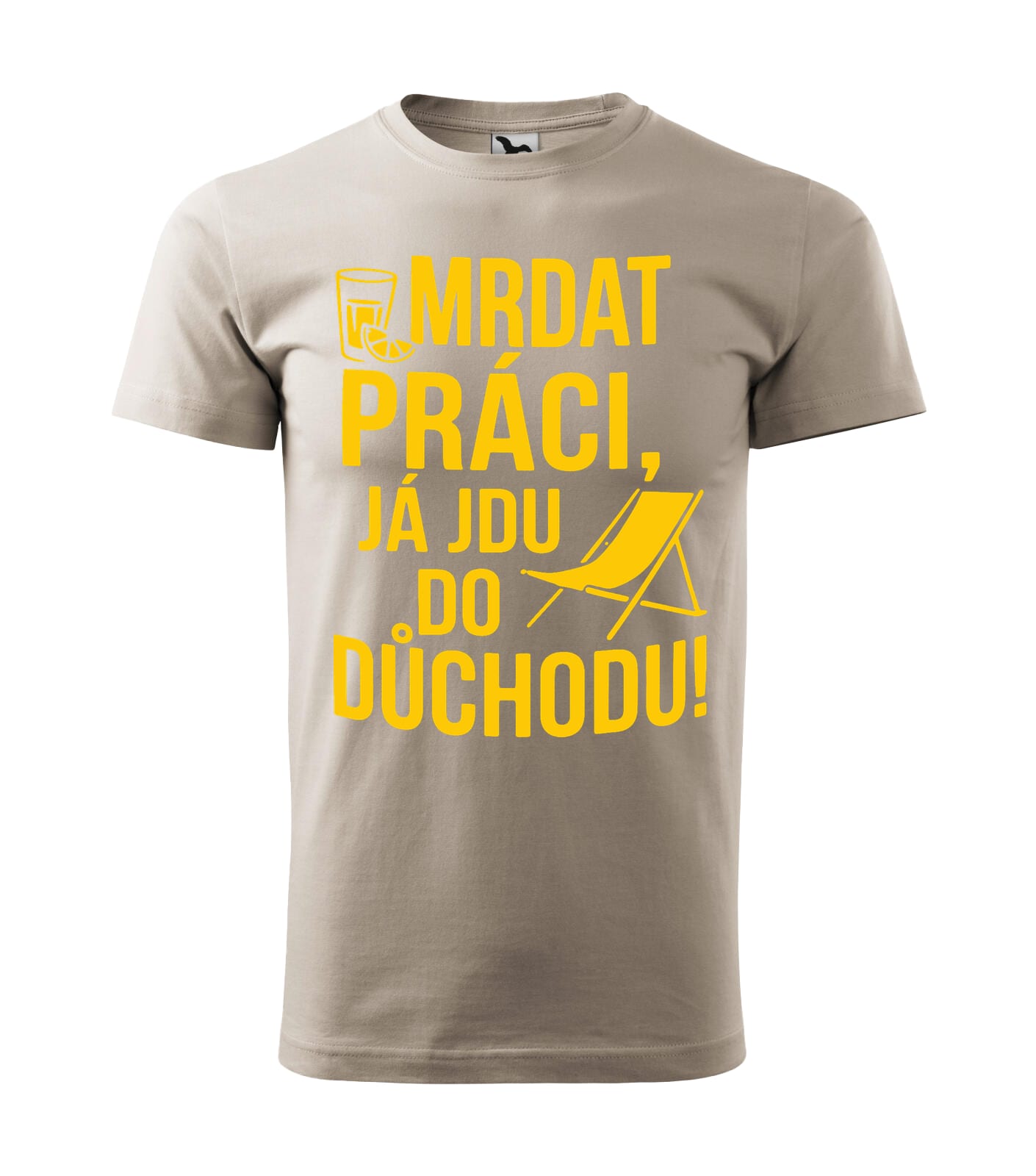 Pánske tričko Mrdat práci, já jdu do důchodu Velikost: 2XL, Barva: Ledově šedá