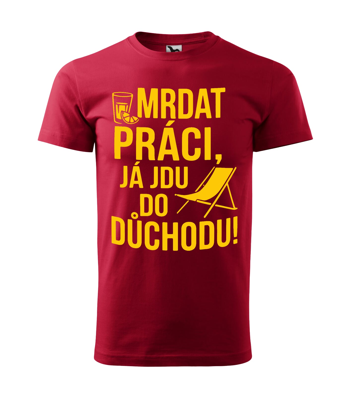 Pánske tričko Mrdat práci, já jdu do důchodu Velikost: 4XL, Barva: Červená