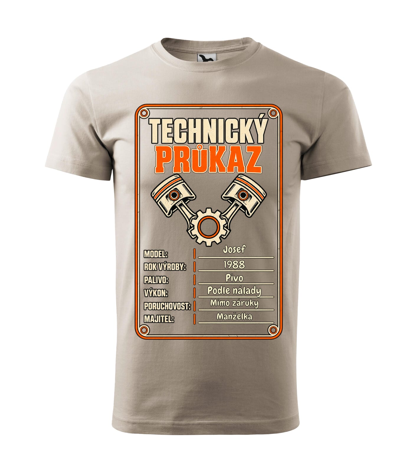 Pánske tričko Technický průkaz Velikost: L, Barva: Ledově šedá