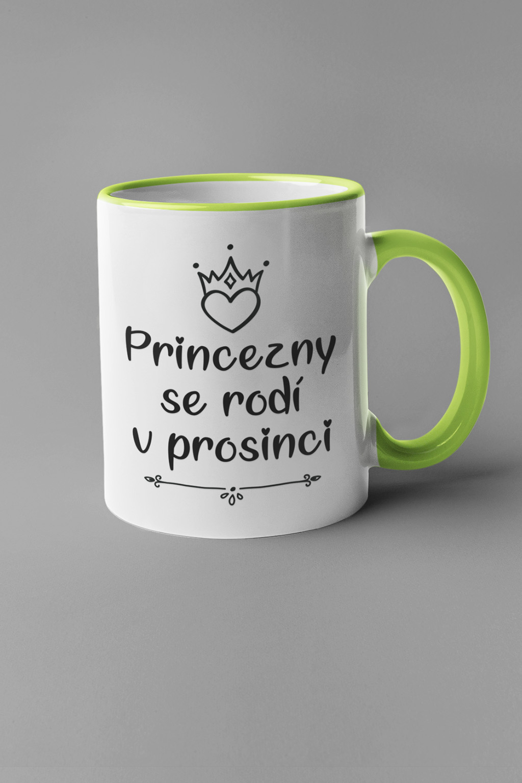 Hrnek Princezny se rodí v prosinci Barva: Zelená