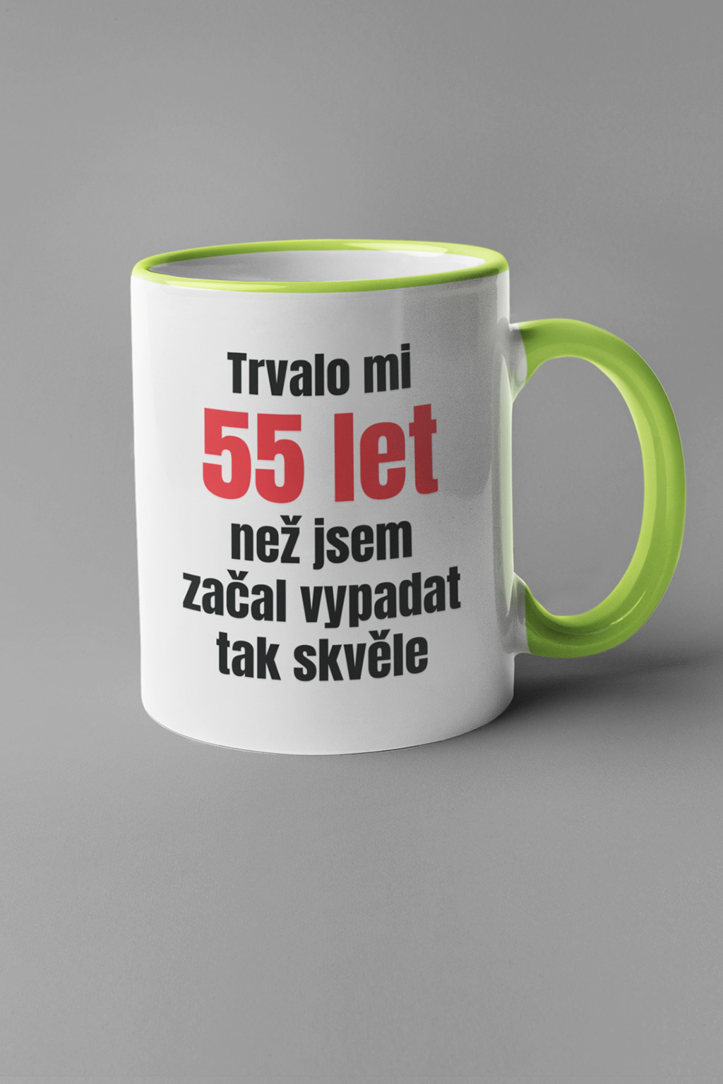 Hrnek Trvalo mi 55 let Barva: Zelená