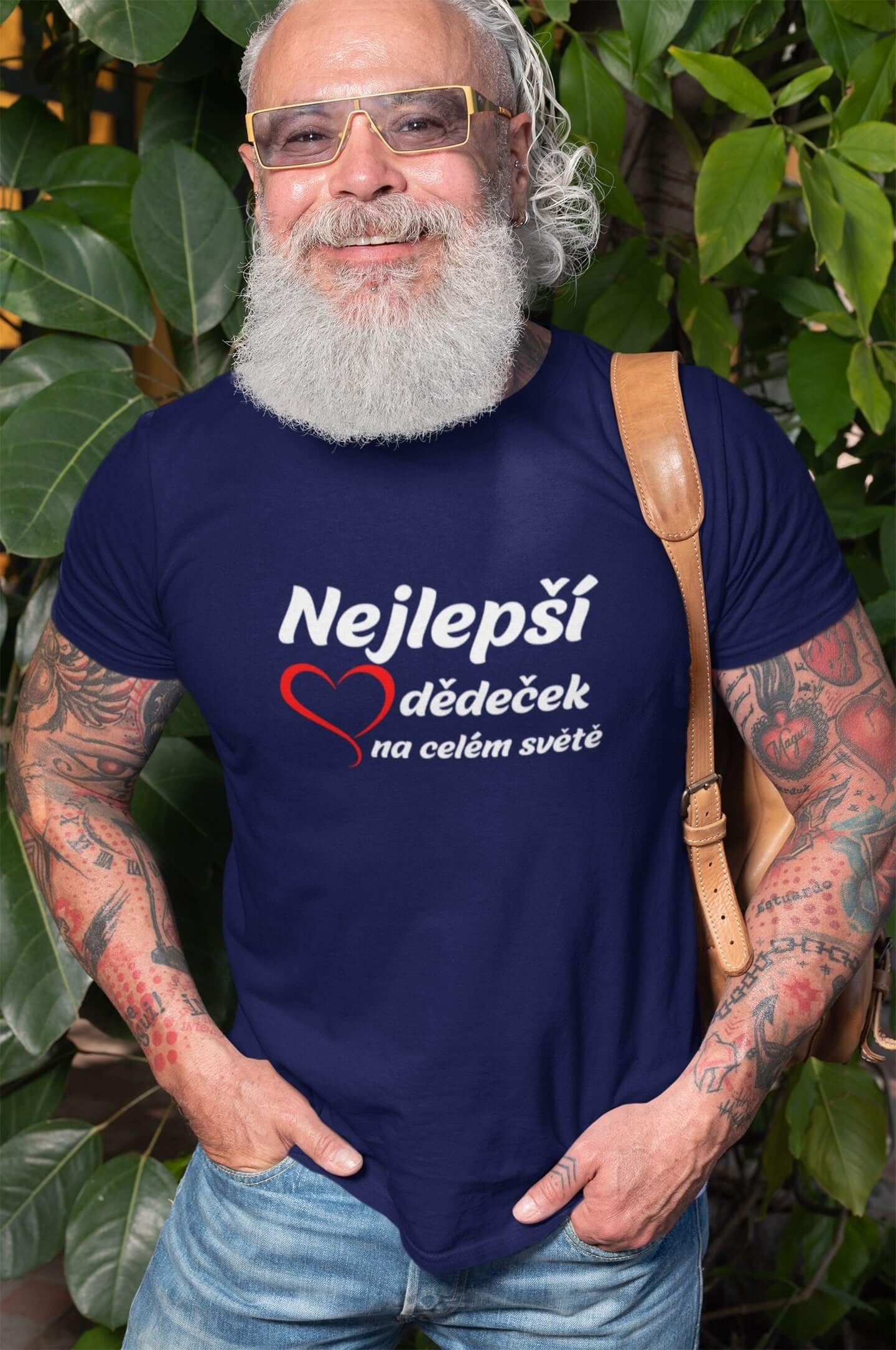 Pánské tričko Nejlepší dědeček Barva: Půlnoční modrá, Velikost: XS