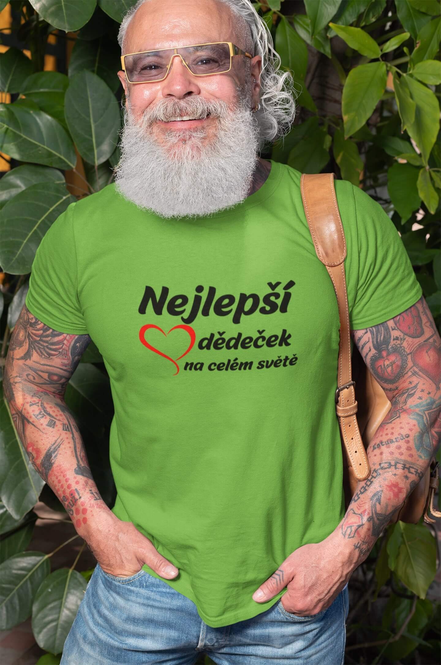 Pánské tričko Nejlepší dědeček Barva: Hrášková zelená, Velikost: 3XL