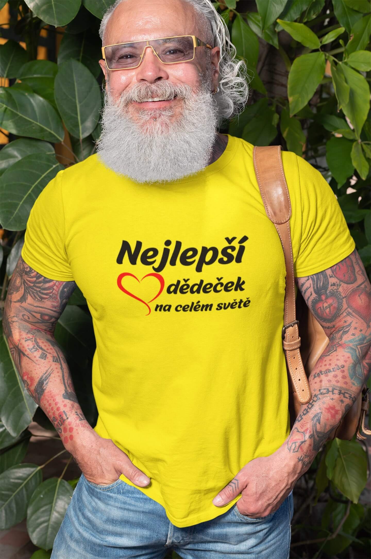 Pánské tričko Nejlepší dědeček Barva: Citrónová, Velikost: XS