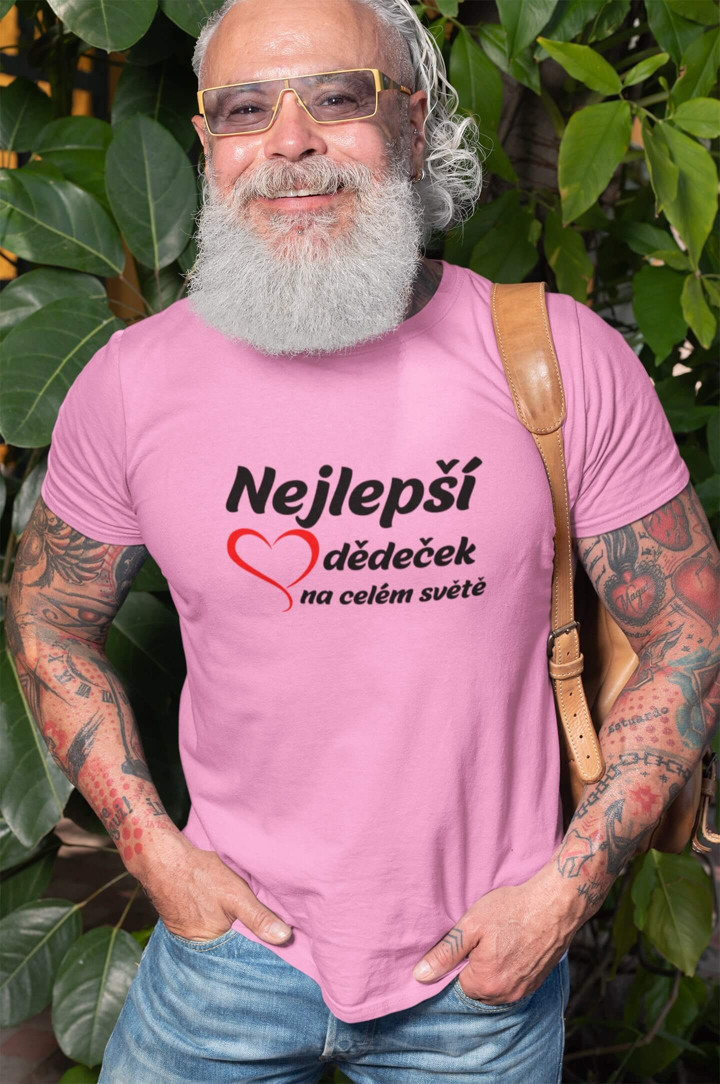 Pánské tričko Nejlepší dědeček Barva: Ružová, Velikost: XS