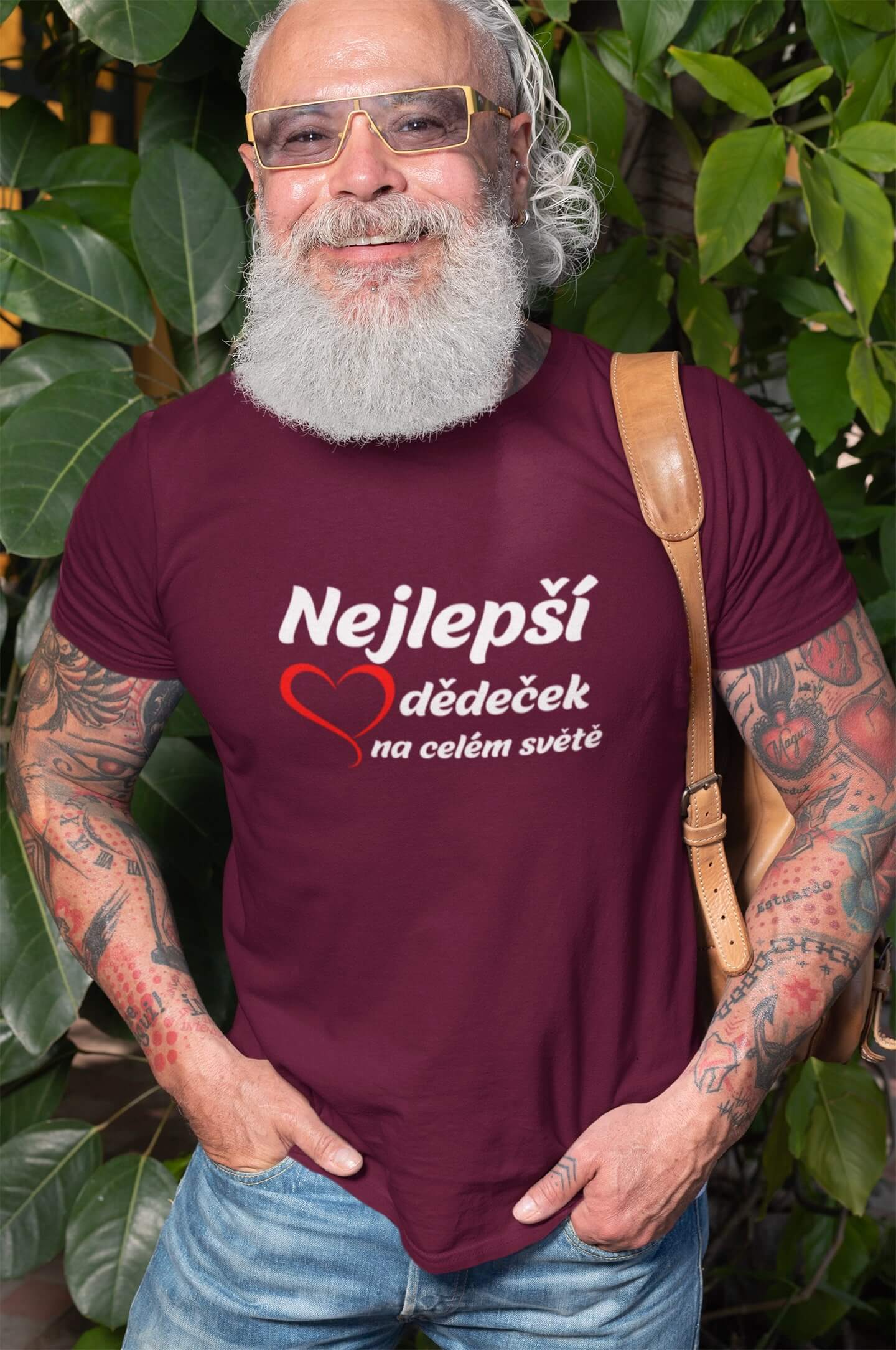 Pánské tričko Nejlepší dědeček Barva: Fuchsiová, Velikost: XS