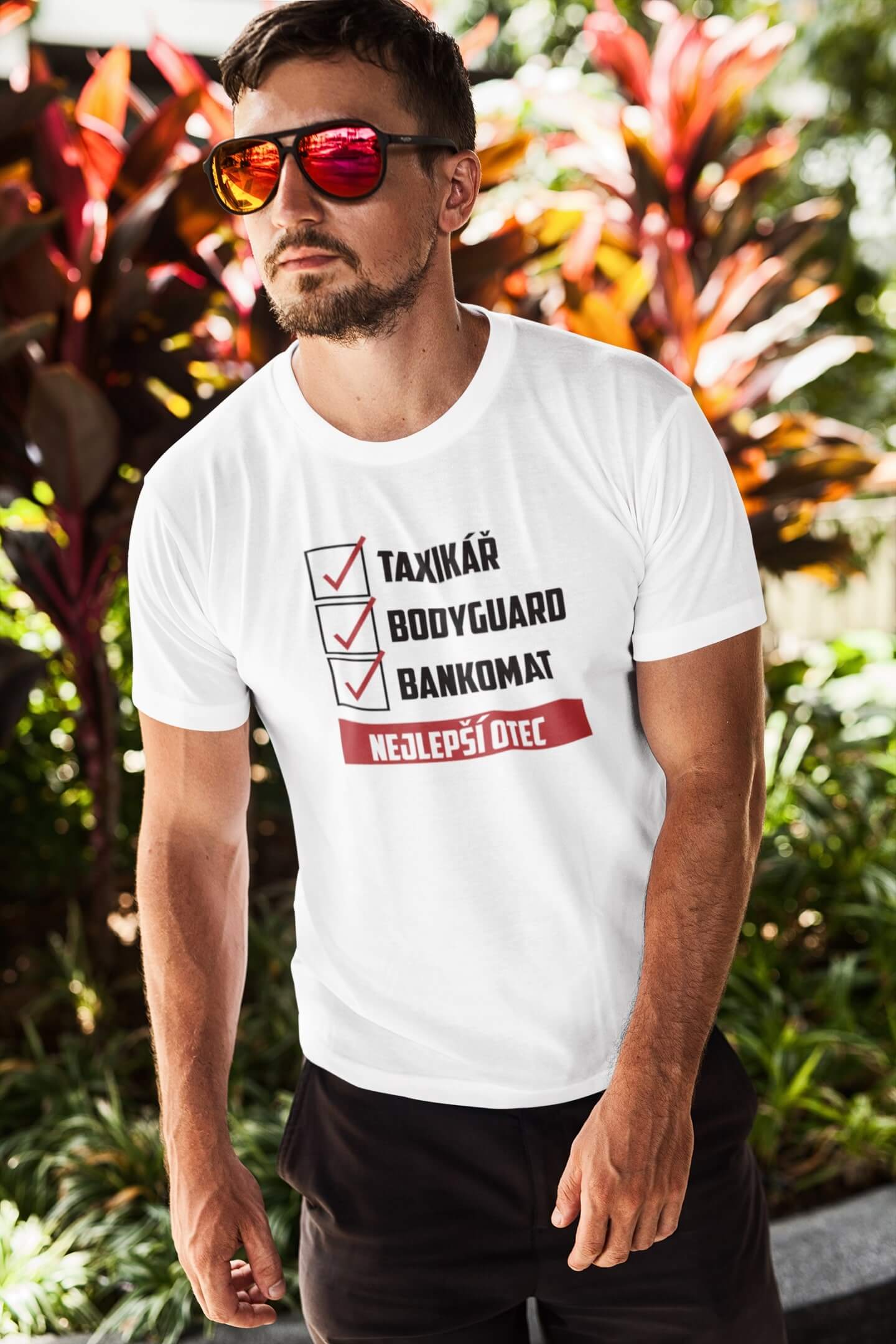 Pánské tričko Nejlepší otec Barva: Bíla, Velikost: XL