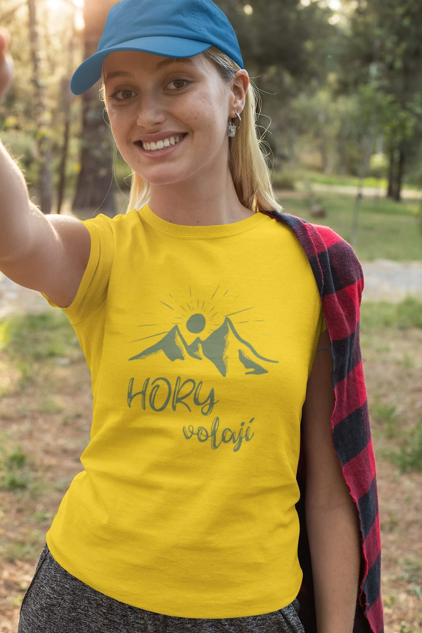 Dámské tričko Hory volají Barva: Žlutá