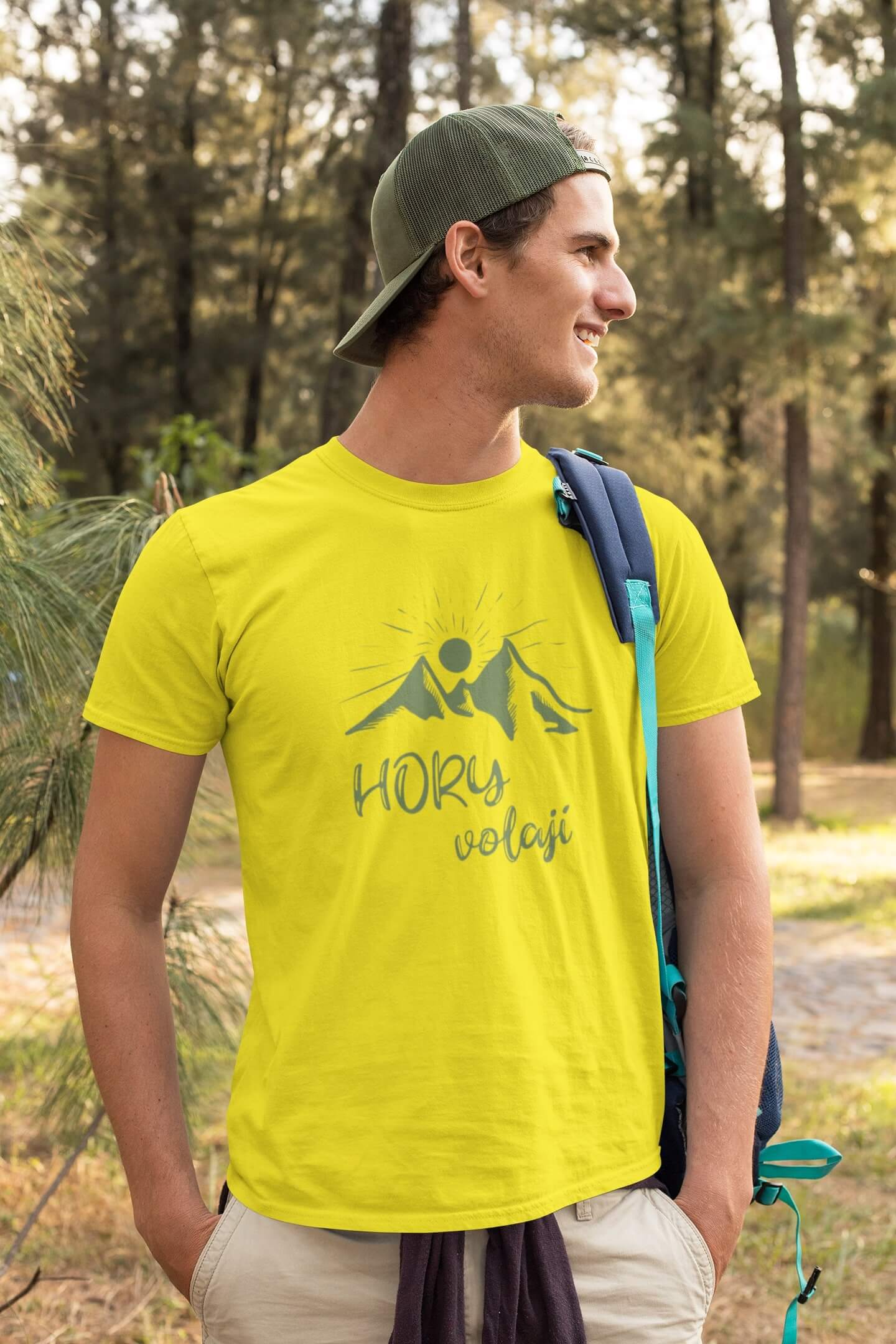 Pánské tričko Hory volají Barva: Citrónová