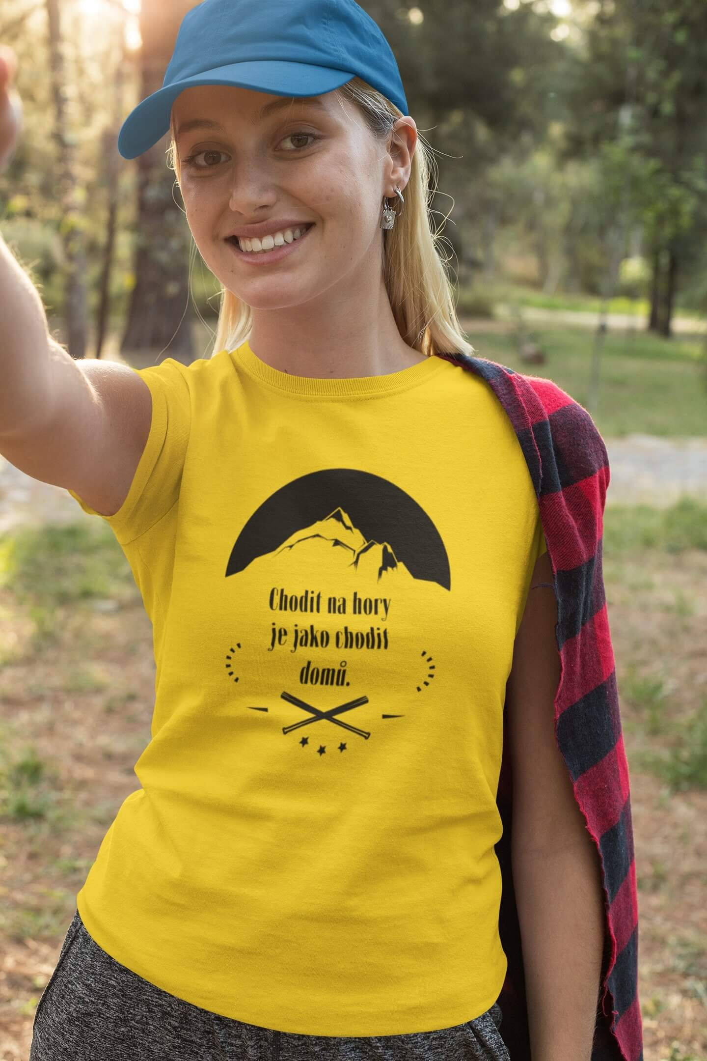 Dámské tričko Chodit na hory Barva: Žlutá