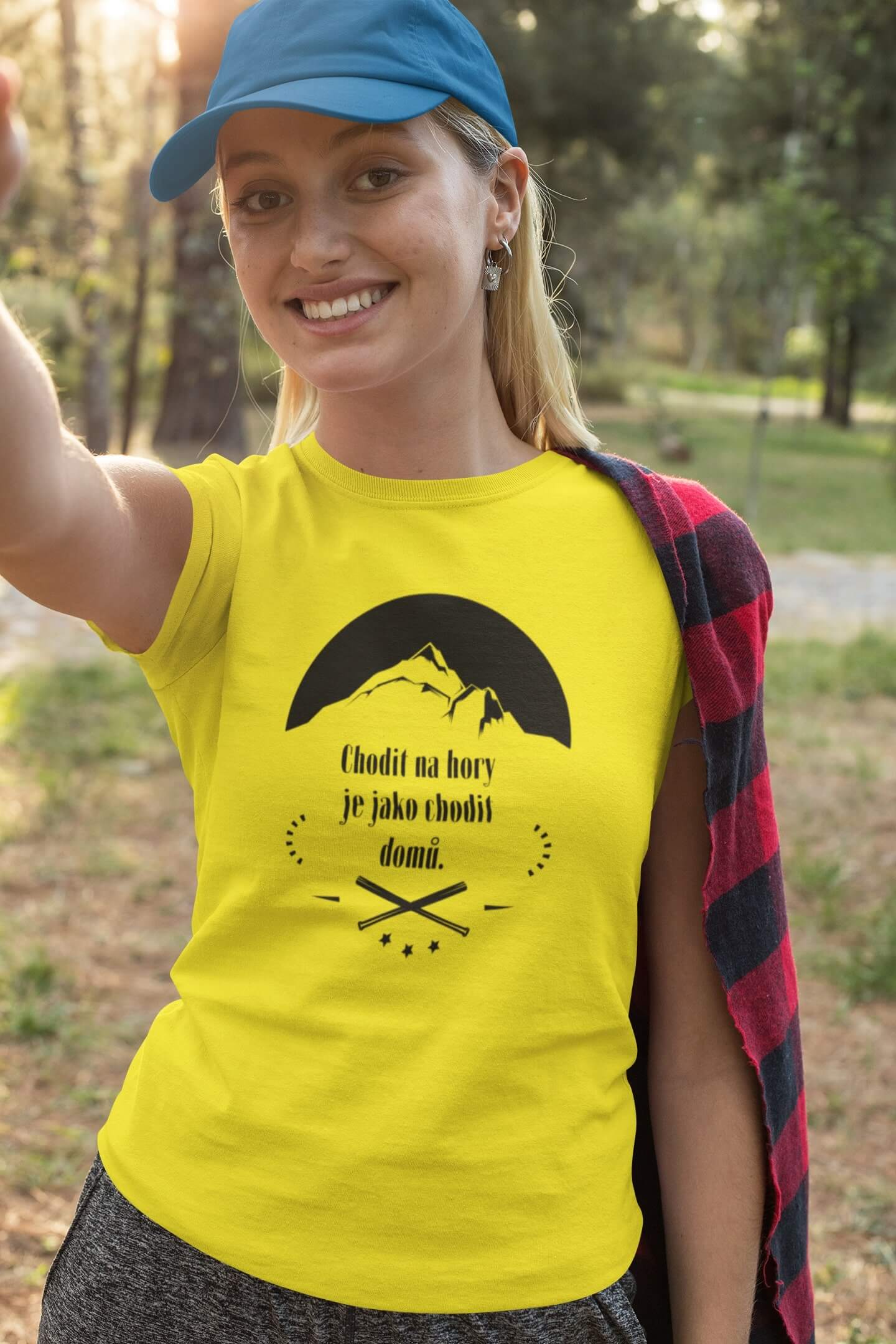 Dámské tričko Chodit na hory Barva: Citrónová