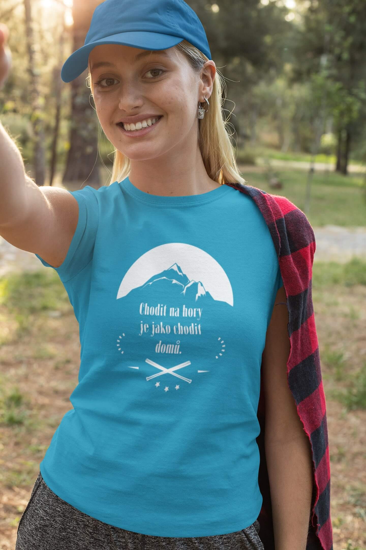 Dámské tričko Chodit na hory Barva: Tyrkysová