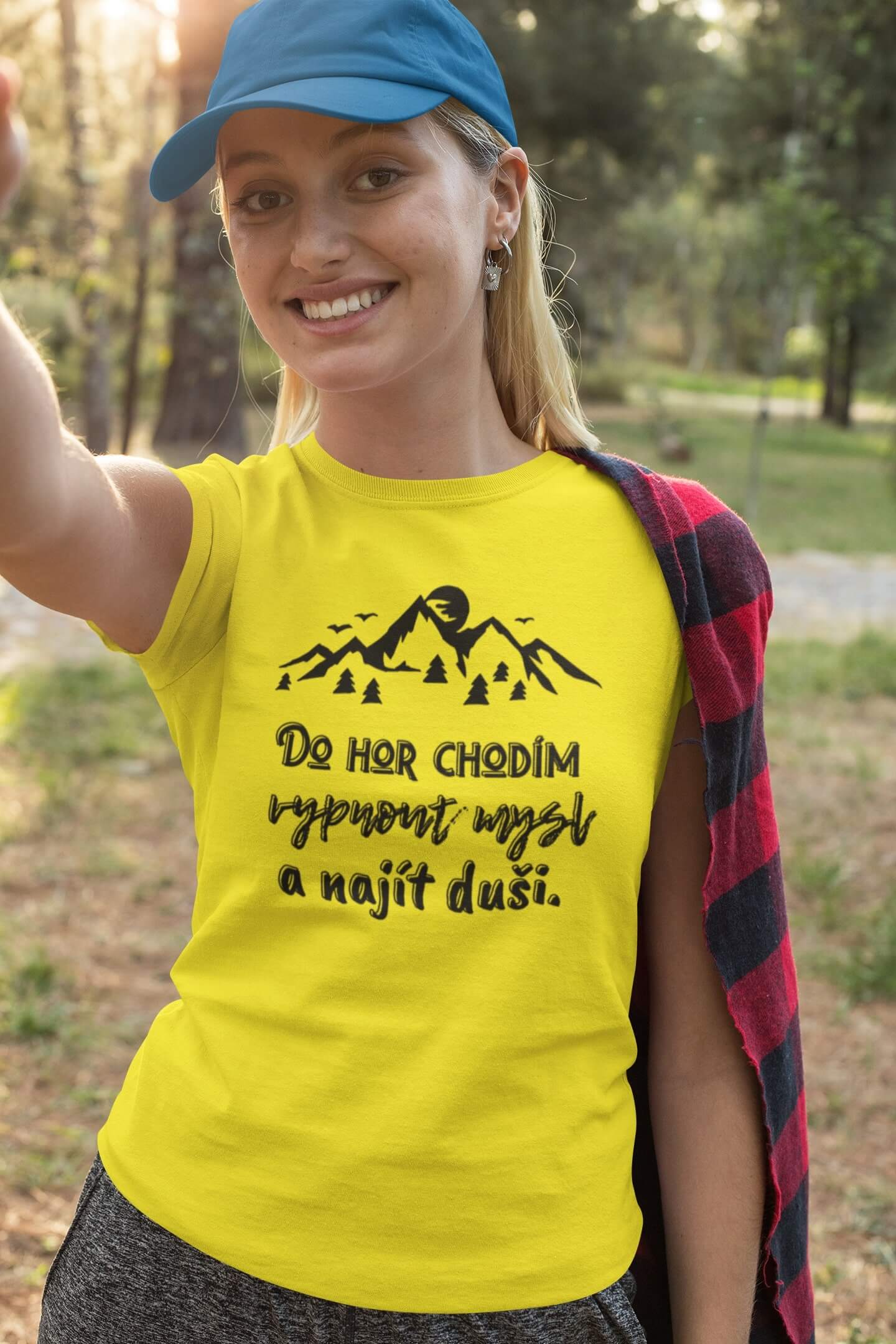 Dámské tričko Do hor chodím Barva: Citrónová