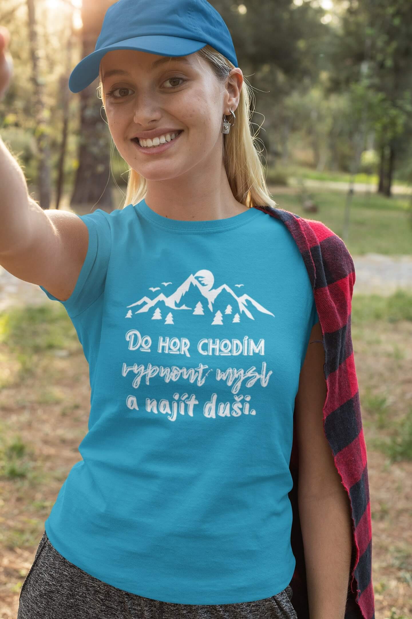 Dámské tričko Do hor chodím Barva: Tyrkysová