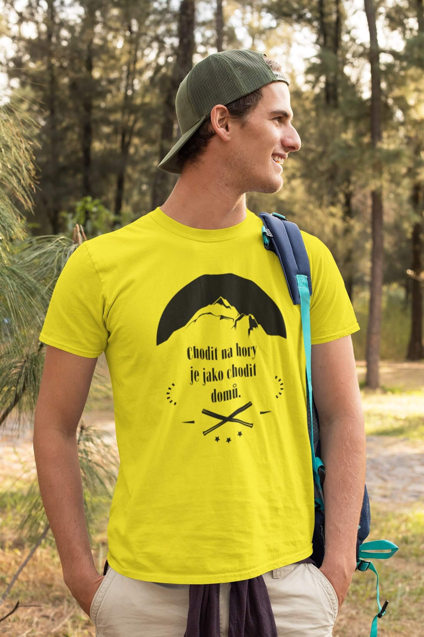 Pánské tričko Chodit na hory Barva: Citrónová