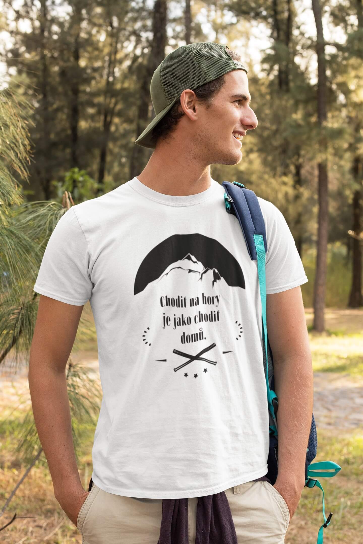 Pánské tričko Chodit na hory Barva: Bíla