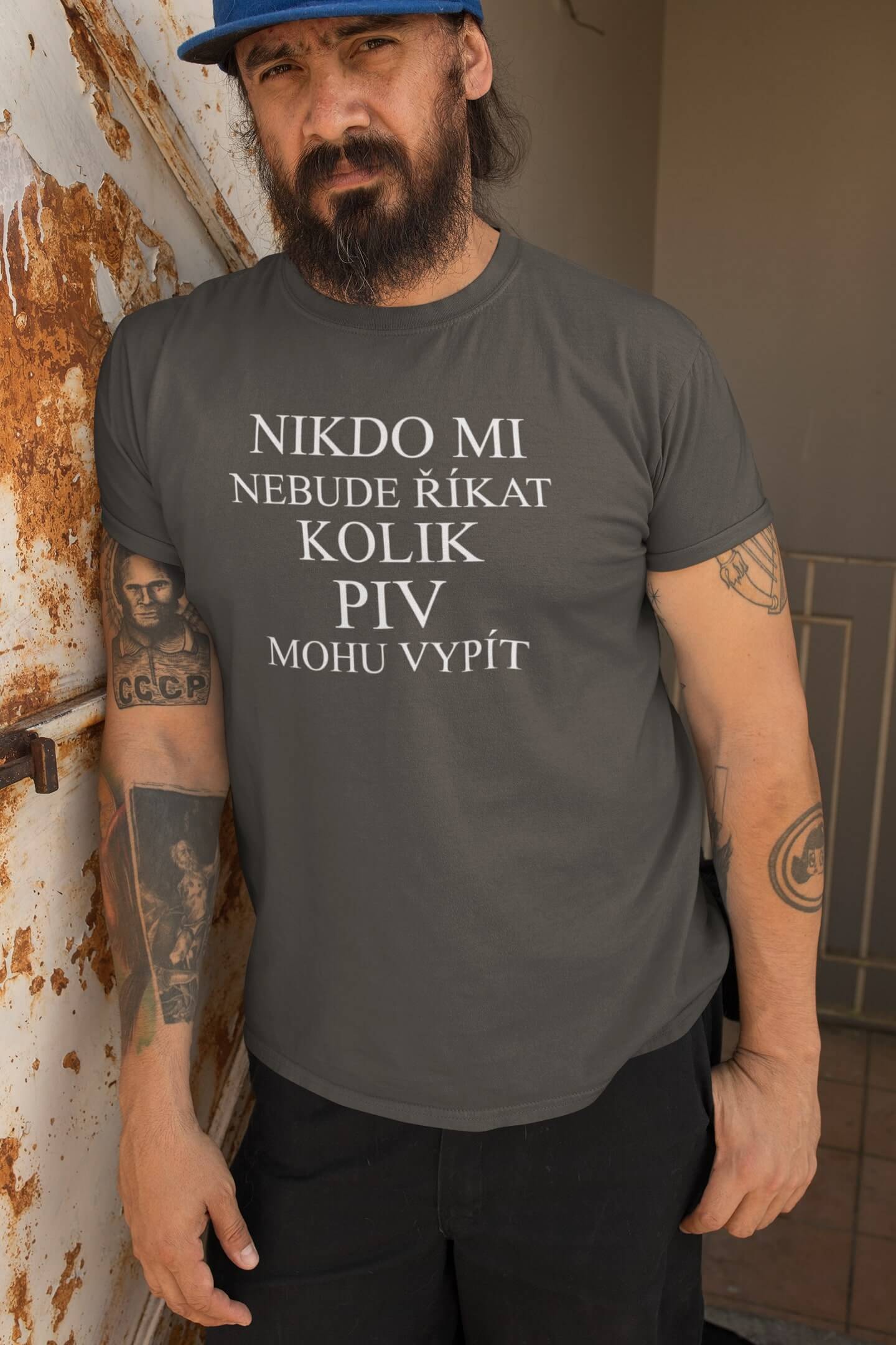 Pánské tričko Kolik piv mohu vypít Barva: Tmavá břidlice, Velikost: 2XL
