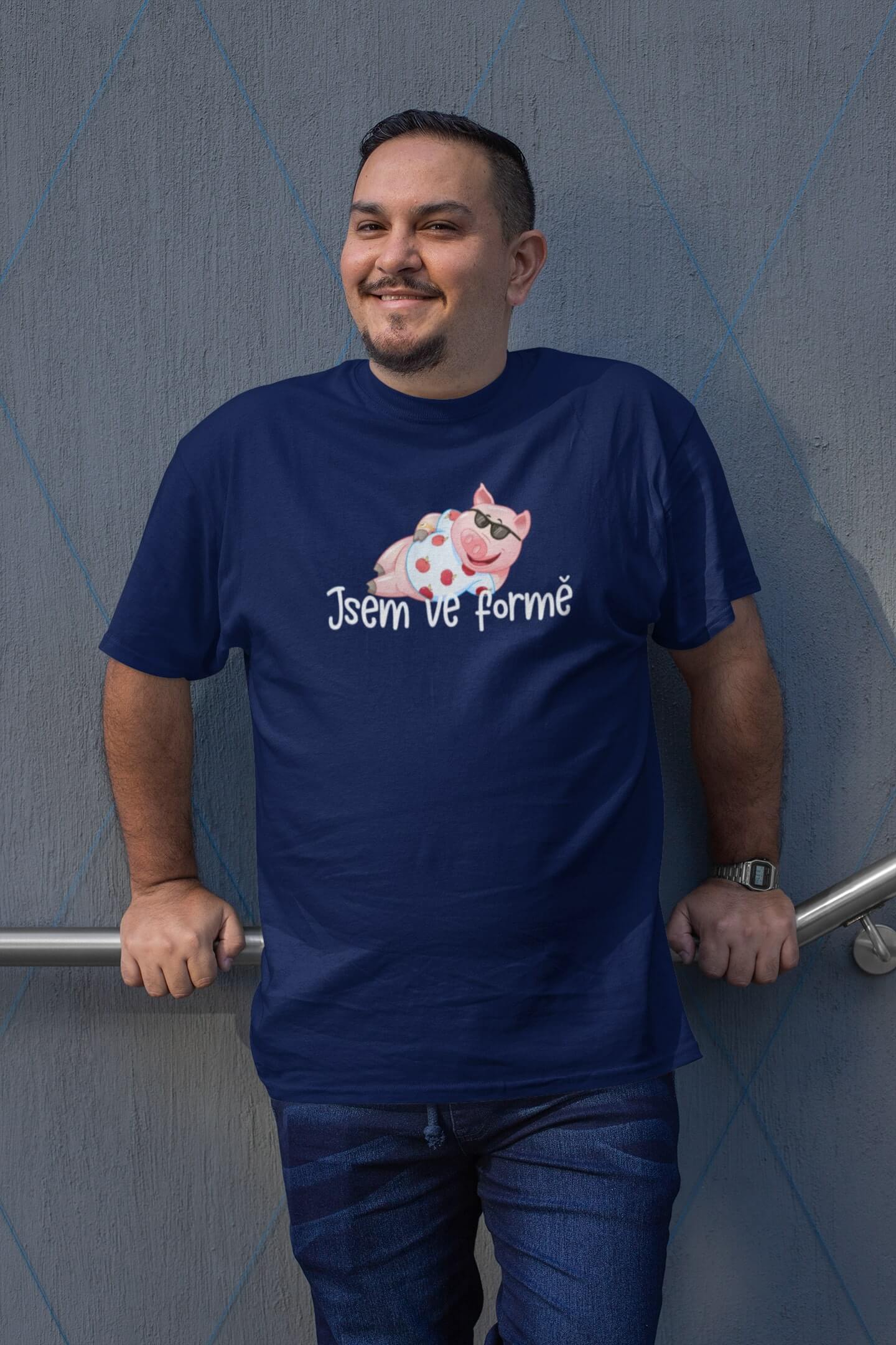 Pánské tričko Jsem ve formě Barva: Půlnoční modrá, Velikost: XS