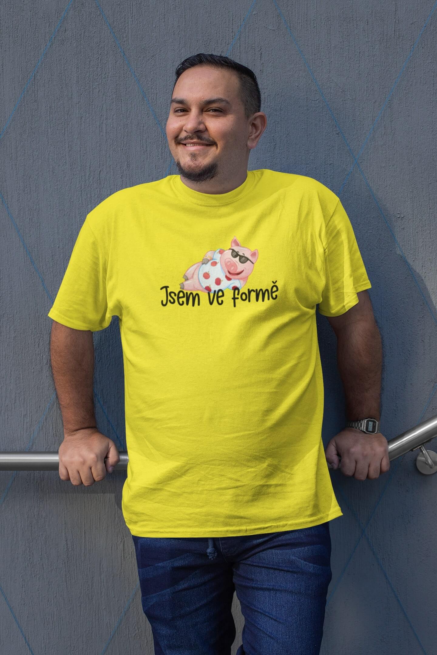 Pánské tričko Jsem ve formě Barva: Citrónová, Velikost: 4XL
