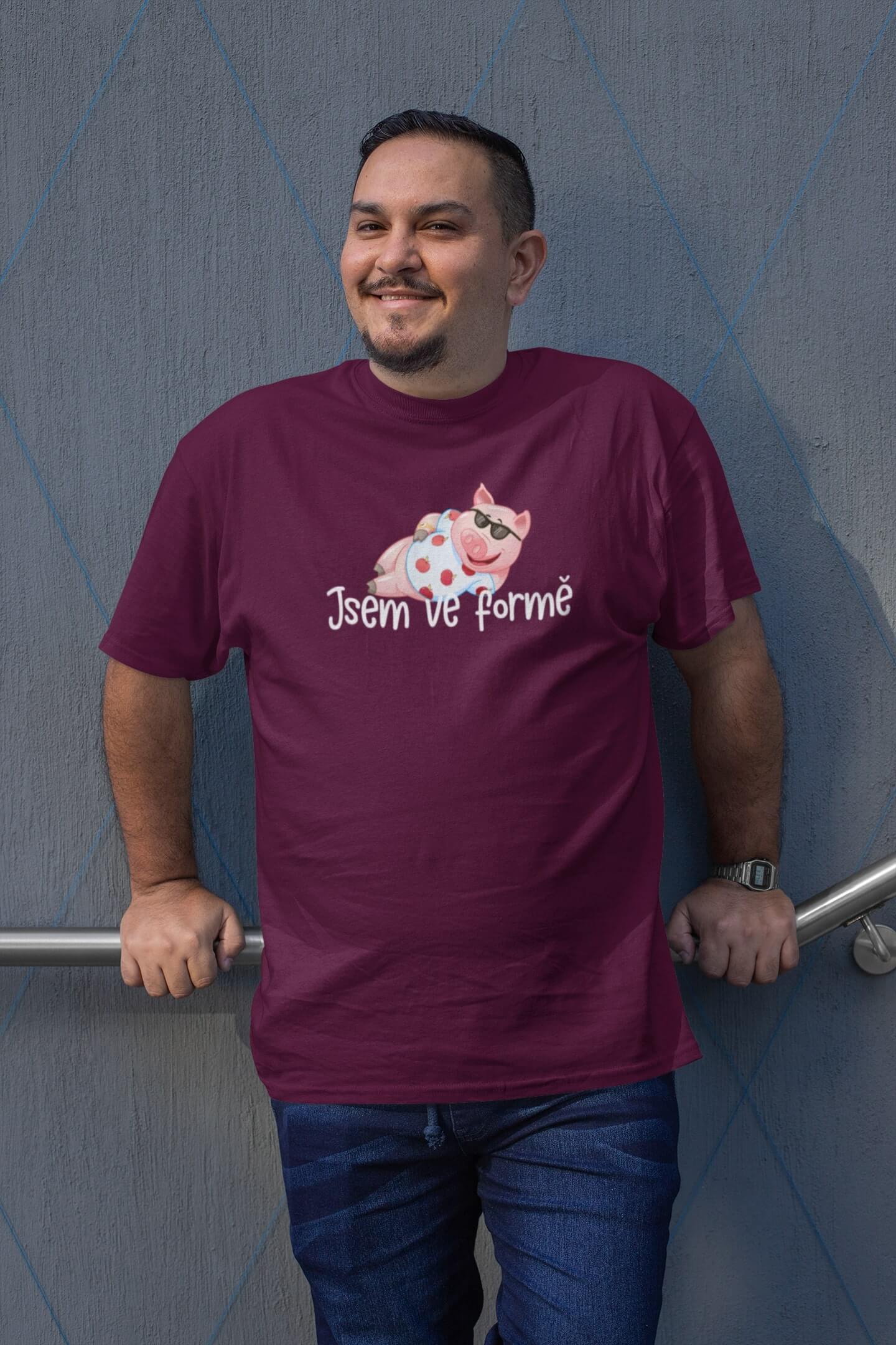 Pánské tričko Jsem ve formě Barva: Fuchsiová, Velikost: 3XL