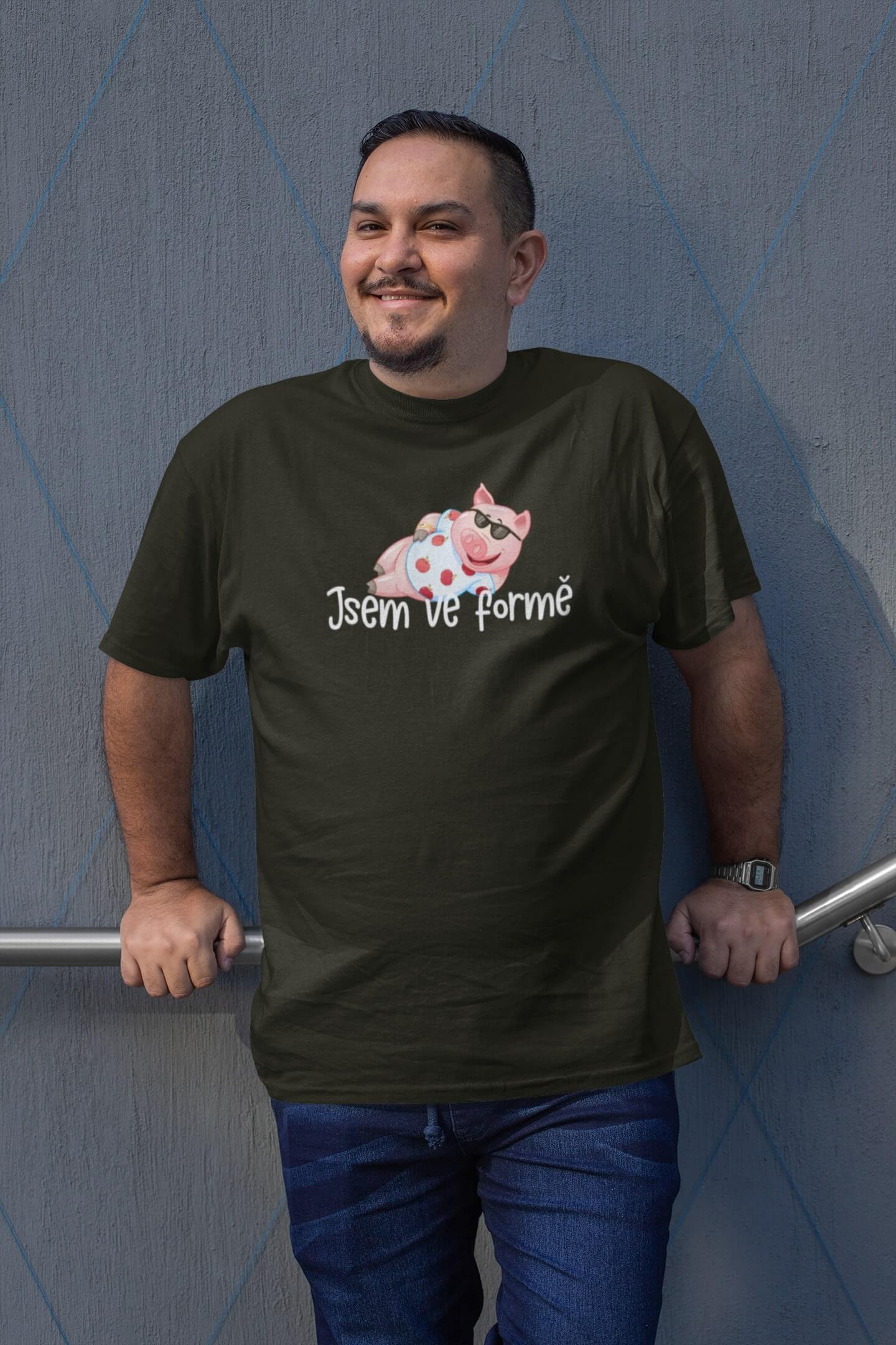 Pánské tričko Jsem ve formě Barva: Military, Velikost: M