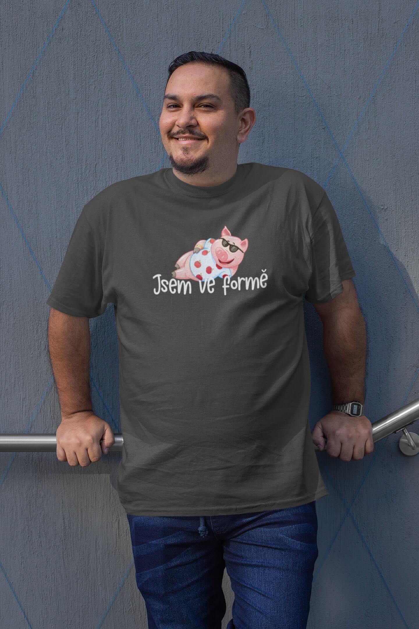 Pánské tričko Jsem ve formě Barva: Tmavá břidlice, Velikost: 2XL