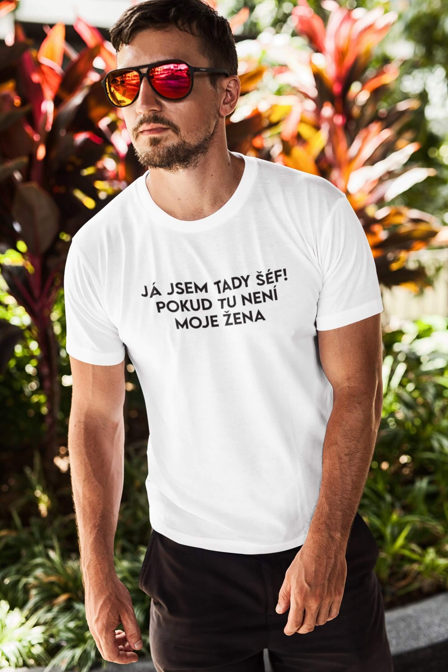 Pánské tričko JÁ JSEM TADY ŠÉF! Barva: Bíla, Velikost: 4XL