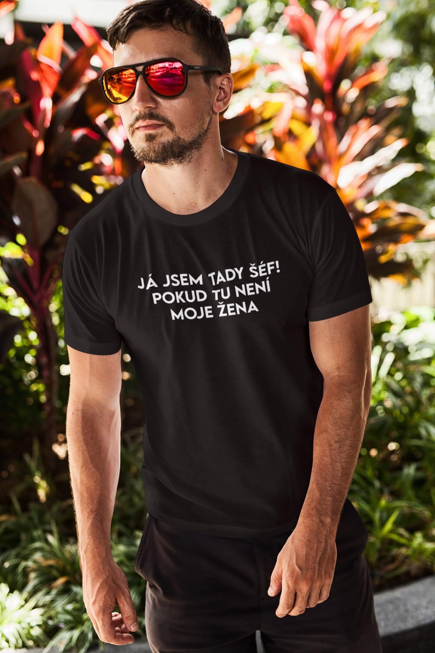 Pánské tričko JÁ JSEM TADY ŠÉF! Barva: Černá, Velikost: L