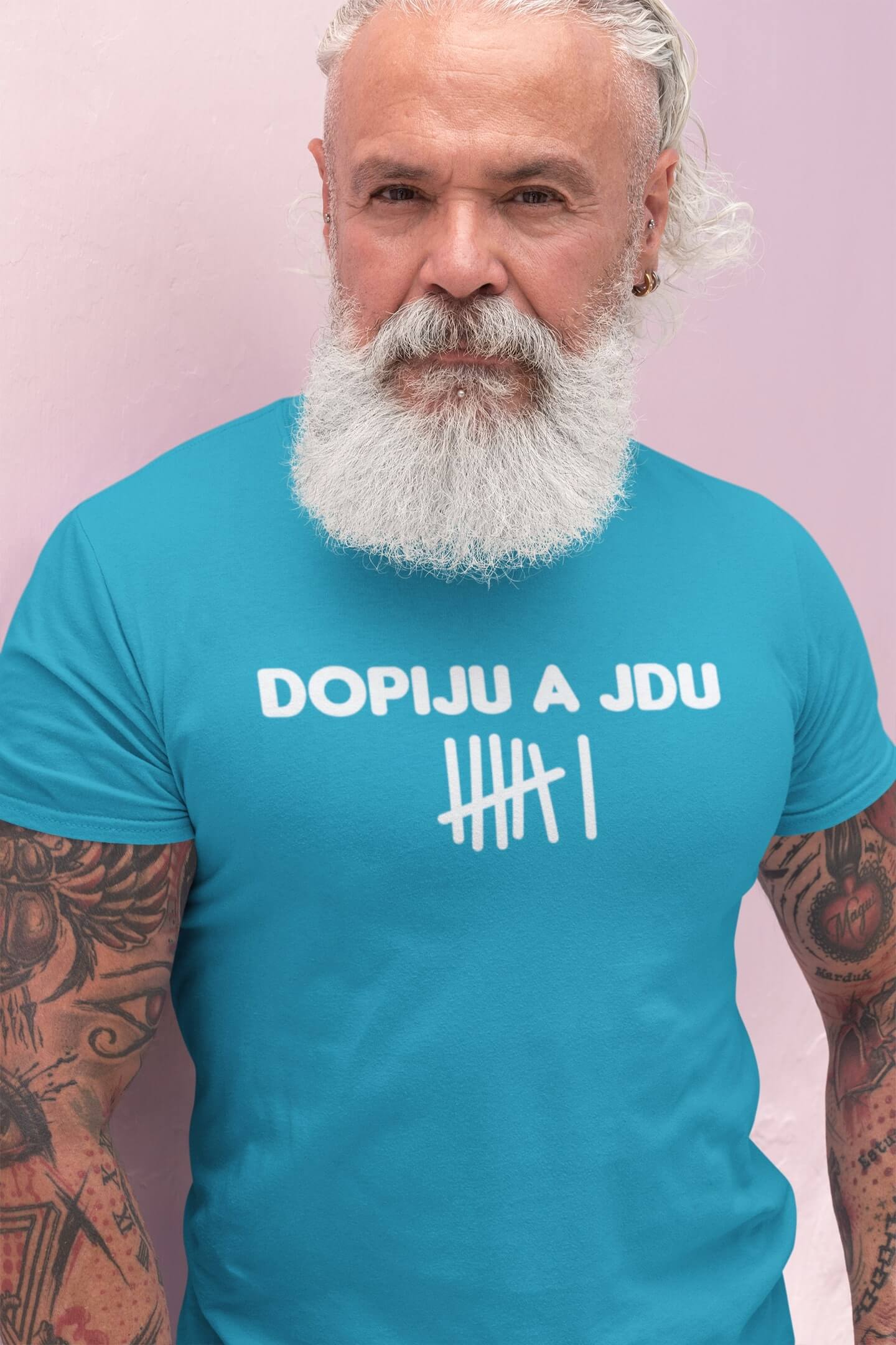 Pánské tričko Dopiju a jdu Barva: Tyrkysová, Velikost: 2XL