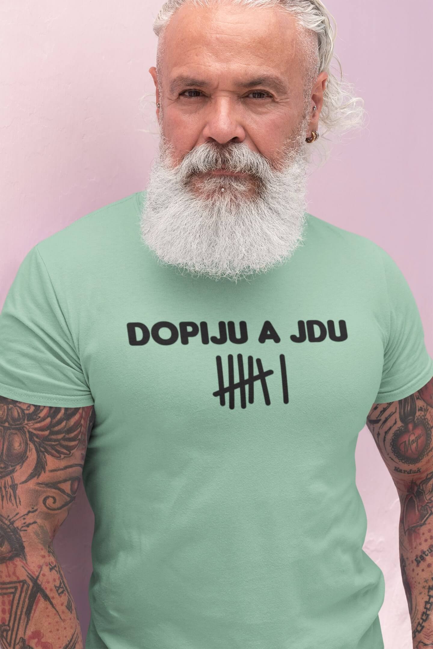Pánské tričko Dopiju a jdu Barva: Mätová, Velikost: XL