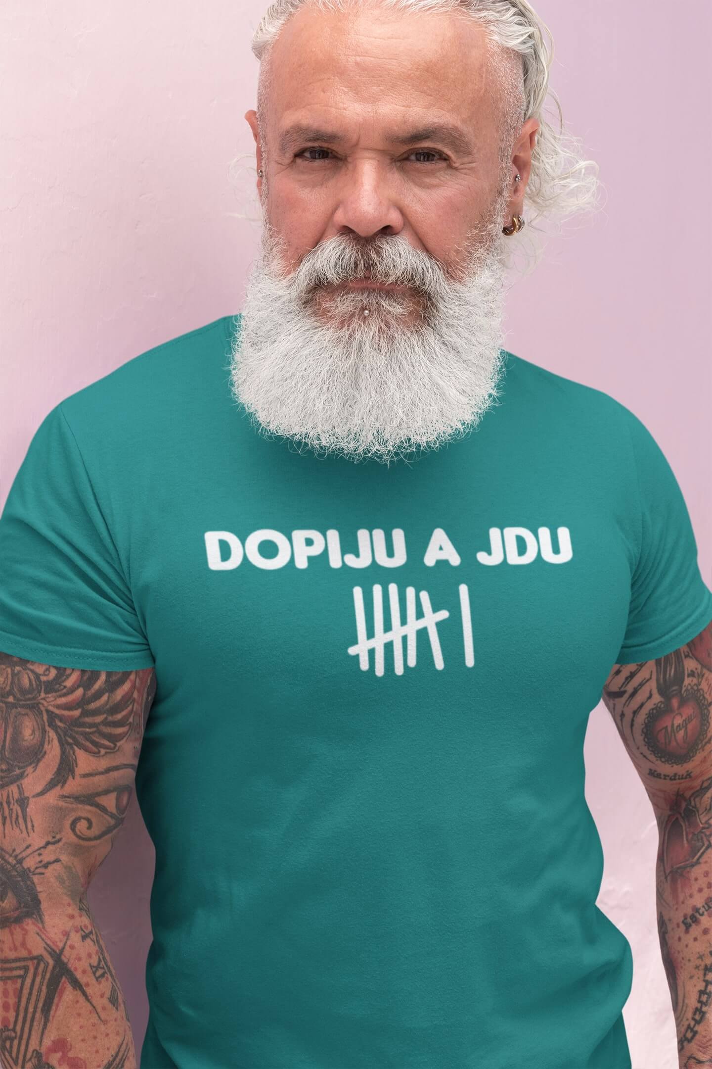 Pánské tričko Dopiju a jdu Barva: Smaragdově zelená, Velikost: L