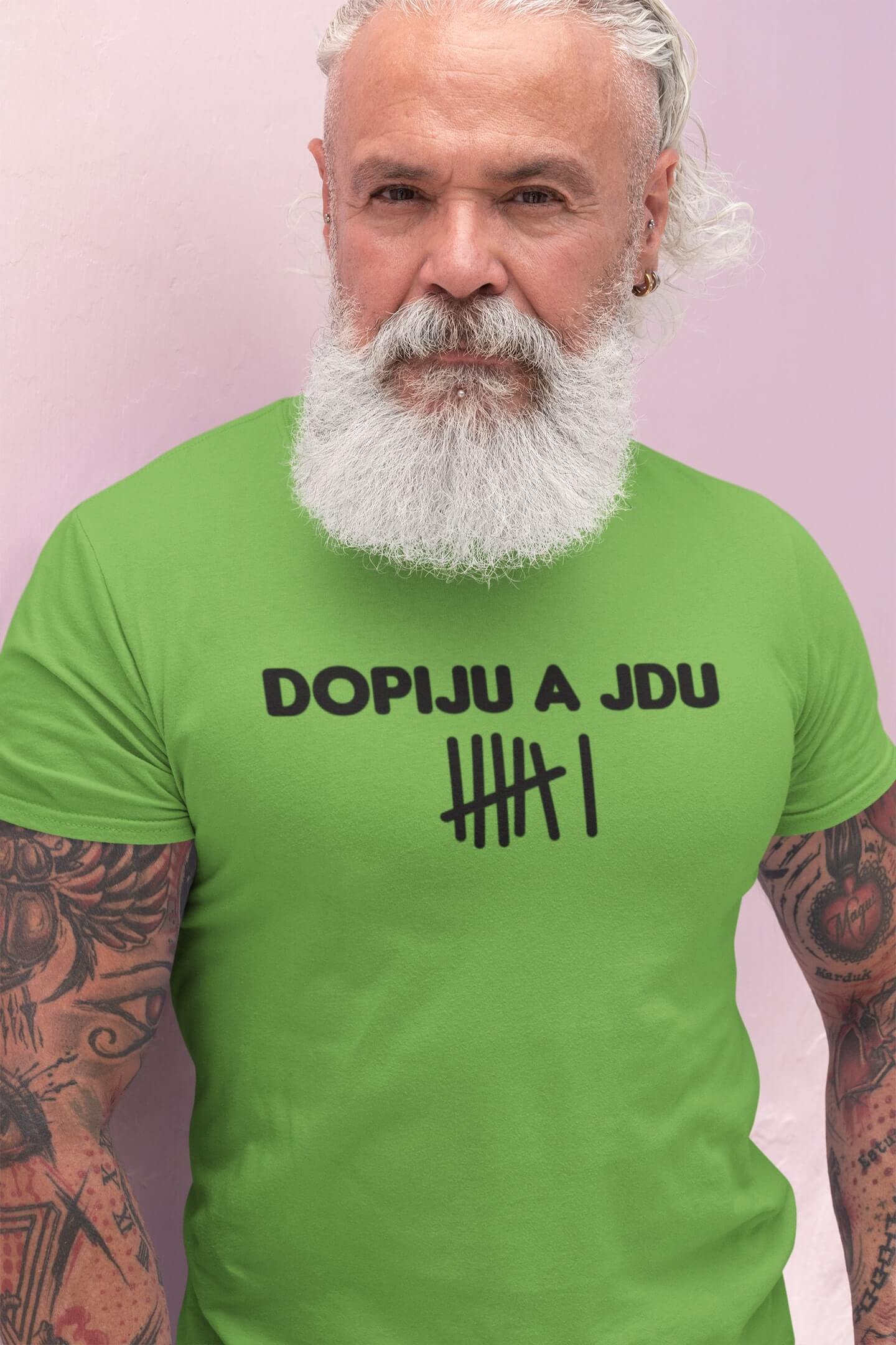Pánské tričko Dopiju a jdu Barva: Hrášková zelená, Velikost: S