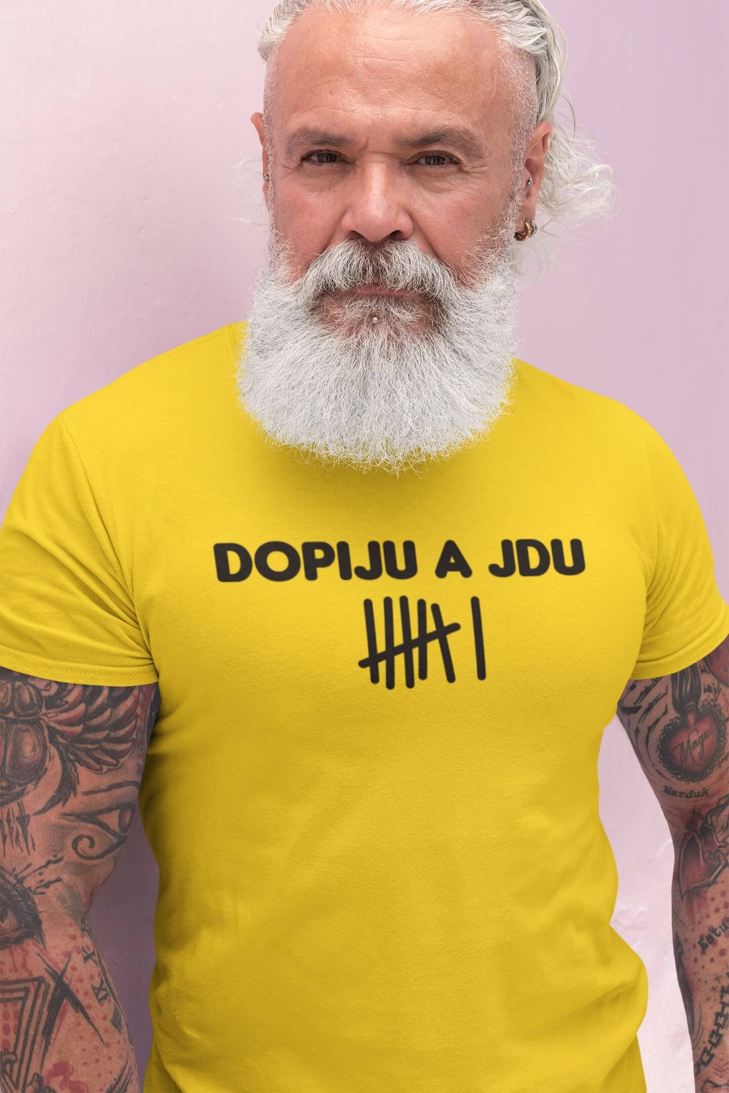 Pánské tričko Dopiju a jdu Barva: Žlutá, Velikost: L
