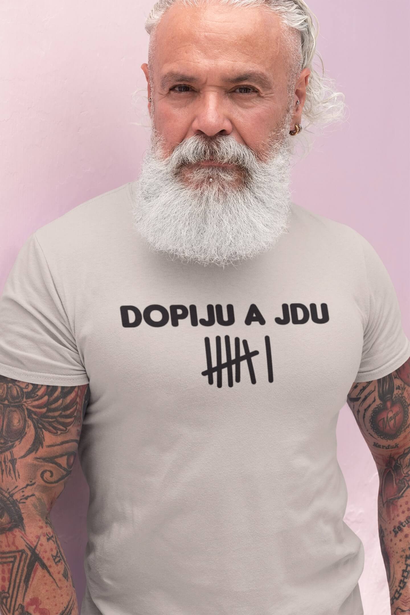 Pánské tričko Dopiju a jdu Barva: Ledově šedá, Velikost: 2XL